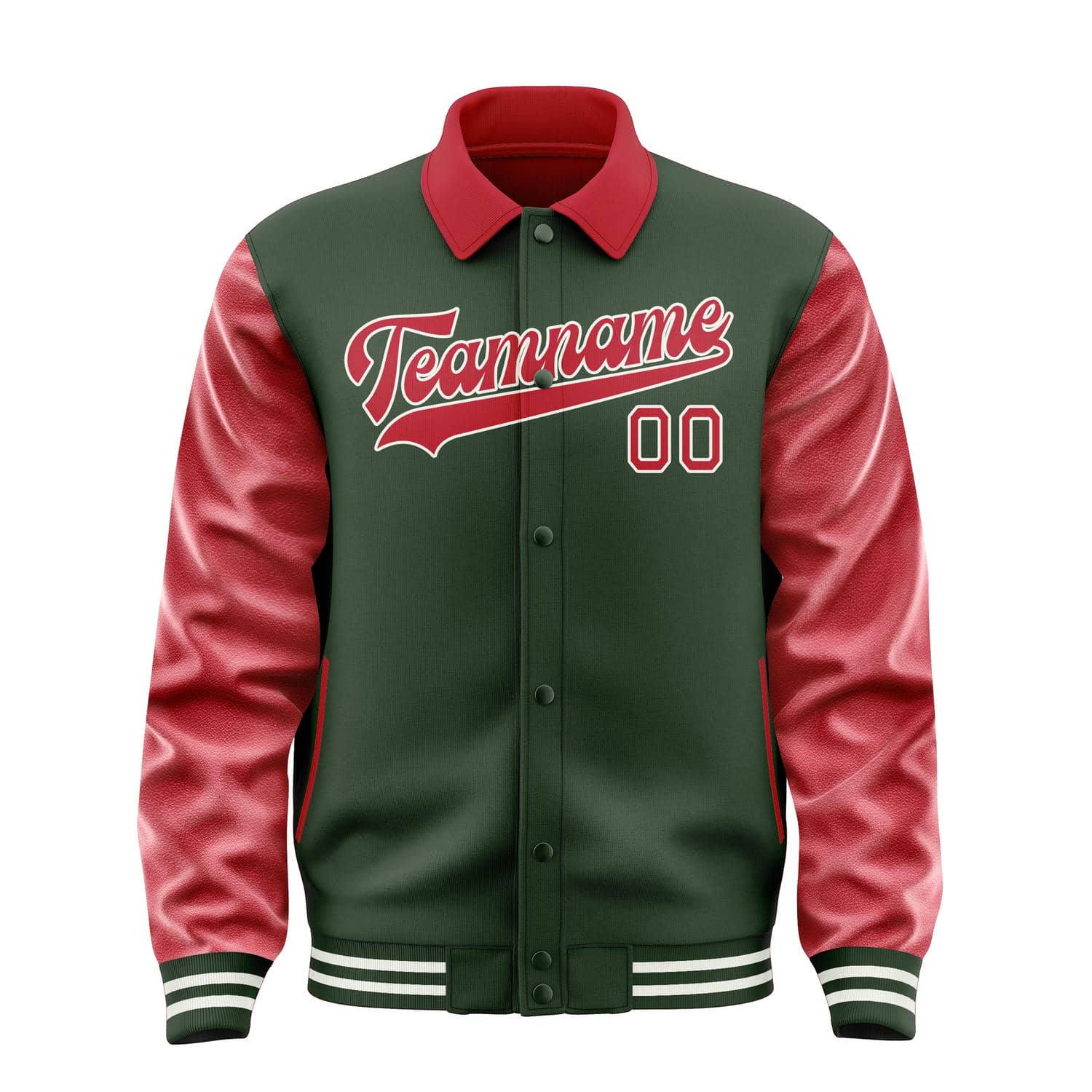 Maßgeschneidertes Tannengrün Rot Jacke