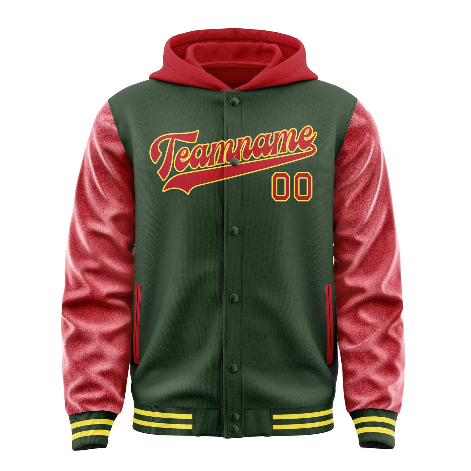 Maßgeschneidertes Tannengrün Rot Jacke