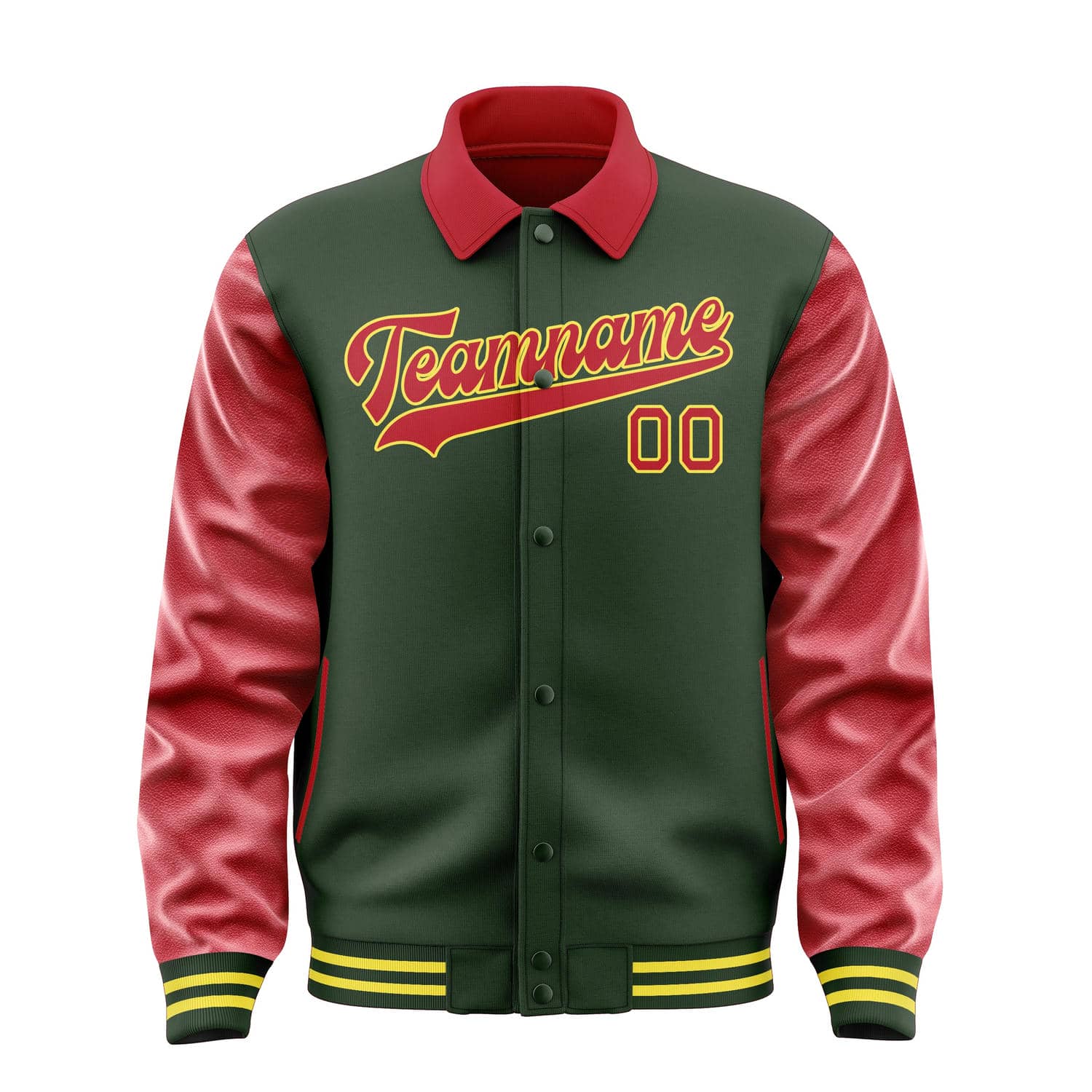 Maßgeschneidertes Tannengrün Rot Jacke