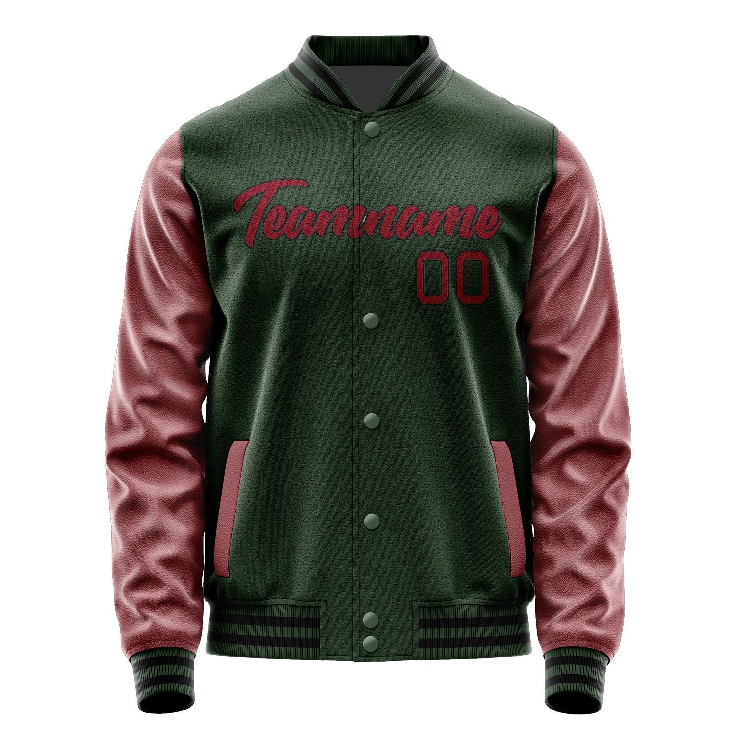 Maßgeschneidertes Tannengrün Karmesinrot Jacke JA0606150617B21715