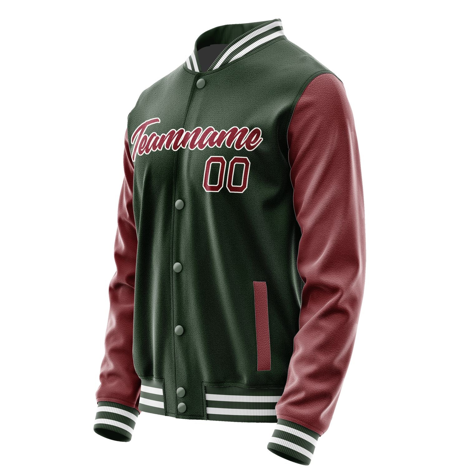 Maßgeschneidertes Tannengrün Karmesinrot Jacke JA0606150618B21815
