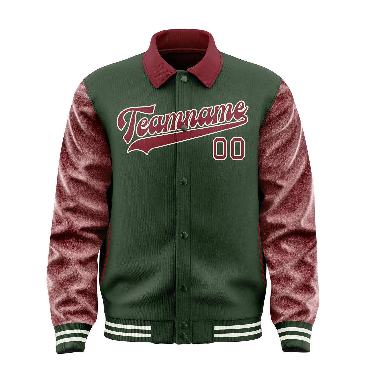 Maßgeschneidertes Tannengrün Karmesinrot Jacke