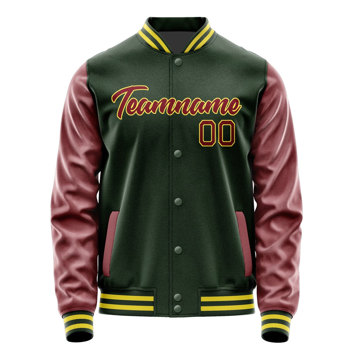 Maßgeschneidertes Tannengrün Karmesinrot Jacke JA0606150626B22615