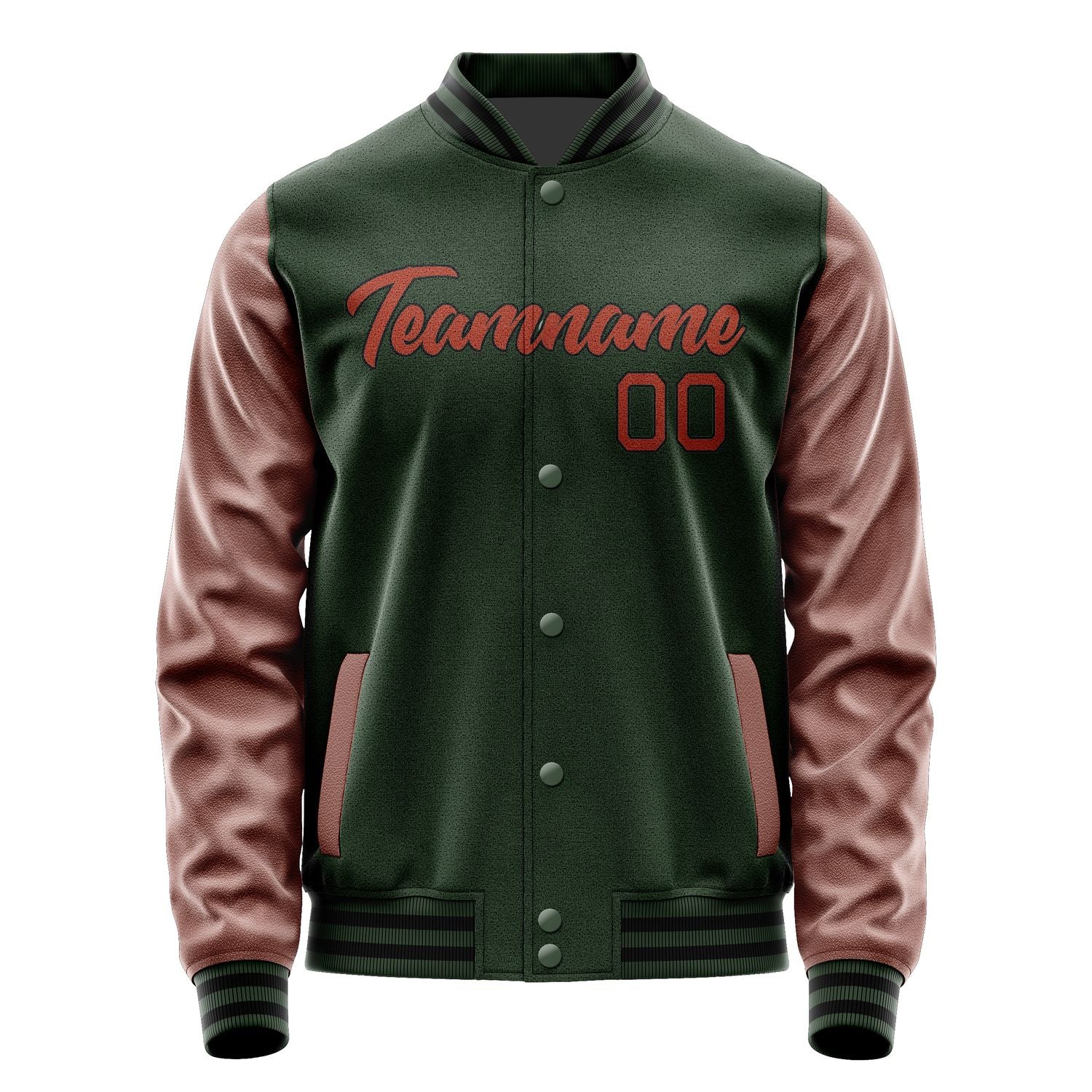 Maßgeschneidertes Tannengrün Korallenrot Jacke JA0606160617B21716
