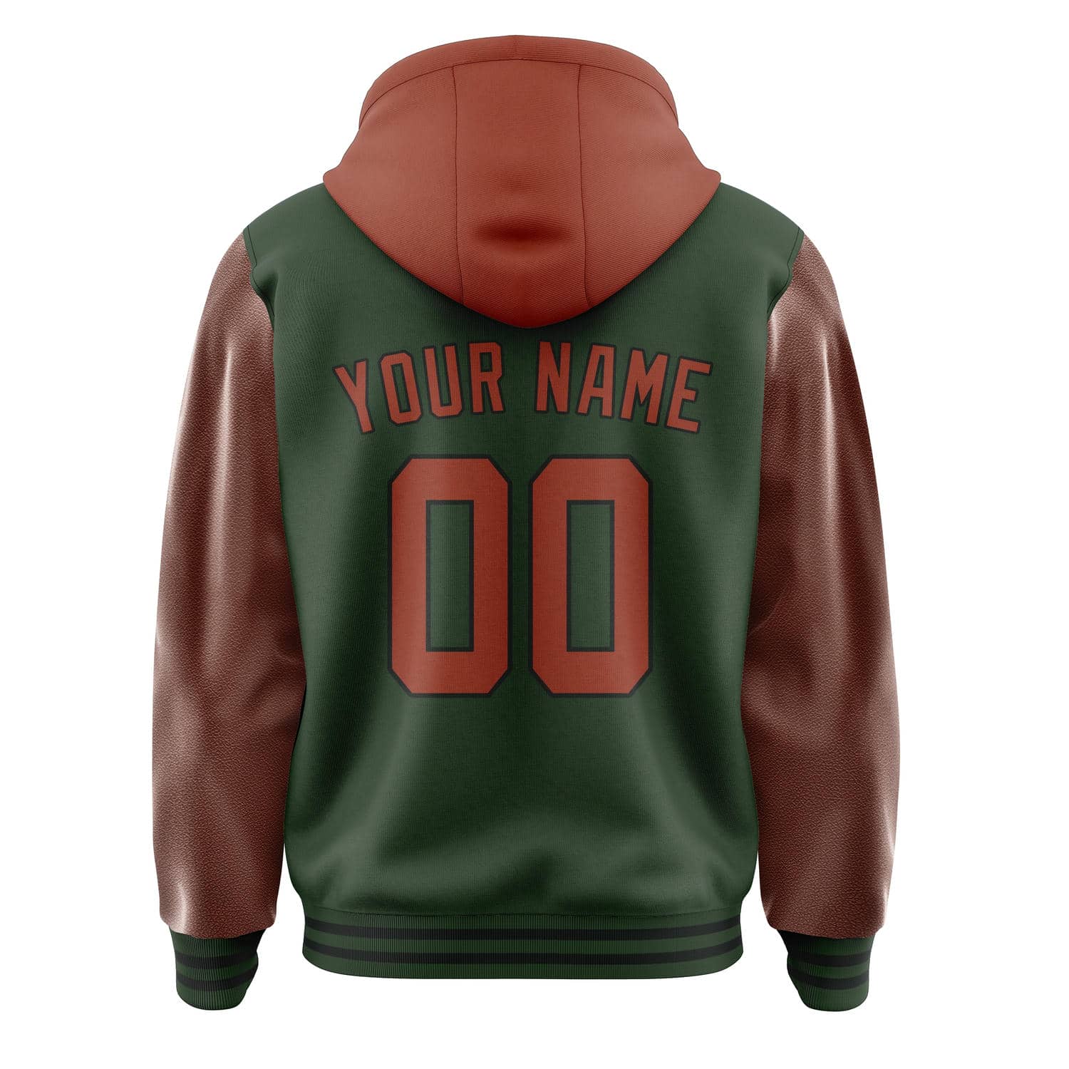 Maßgeschneidertes Tannengrün Korallenrot Jacke