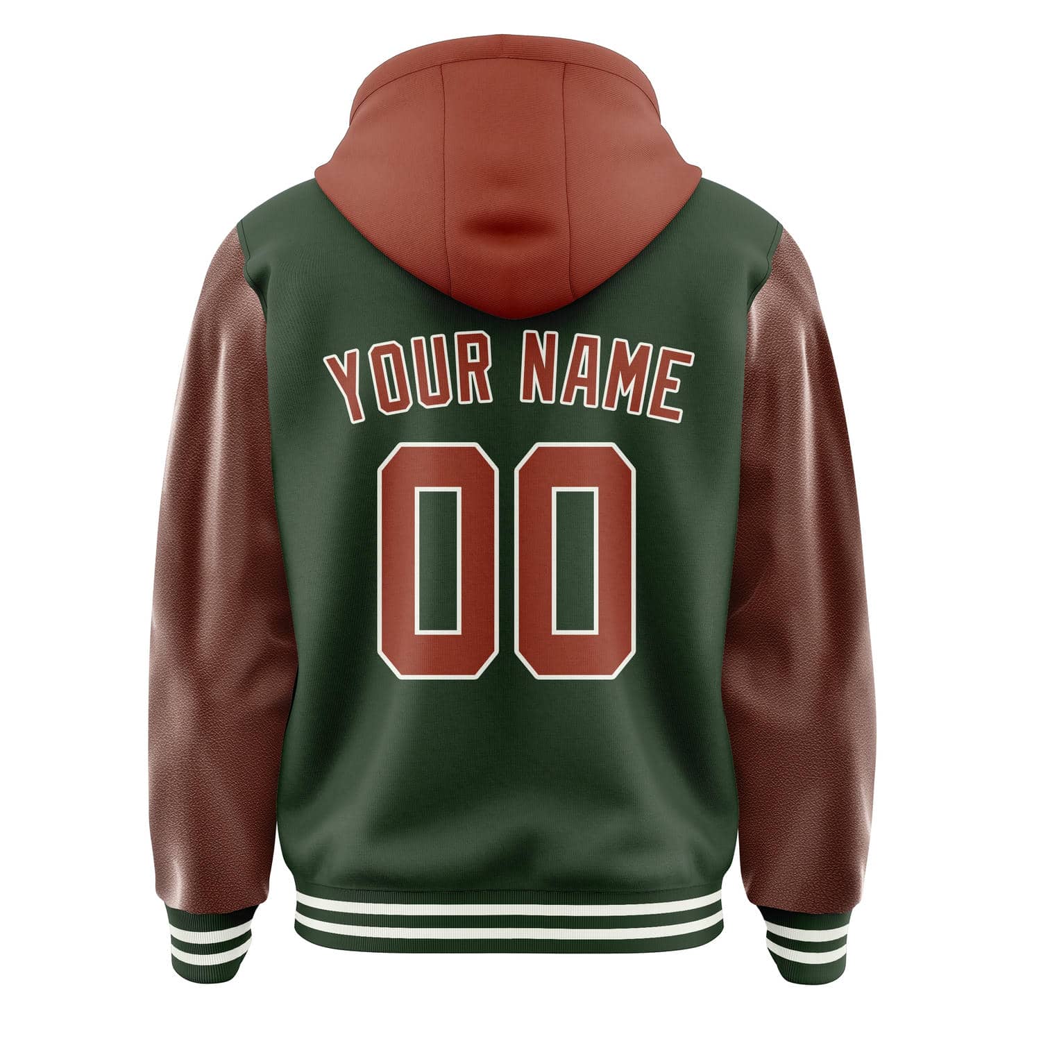 Maßgeschneidertes Tannengrün Korallenrot Jacke