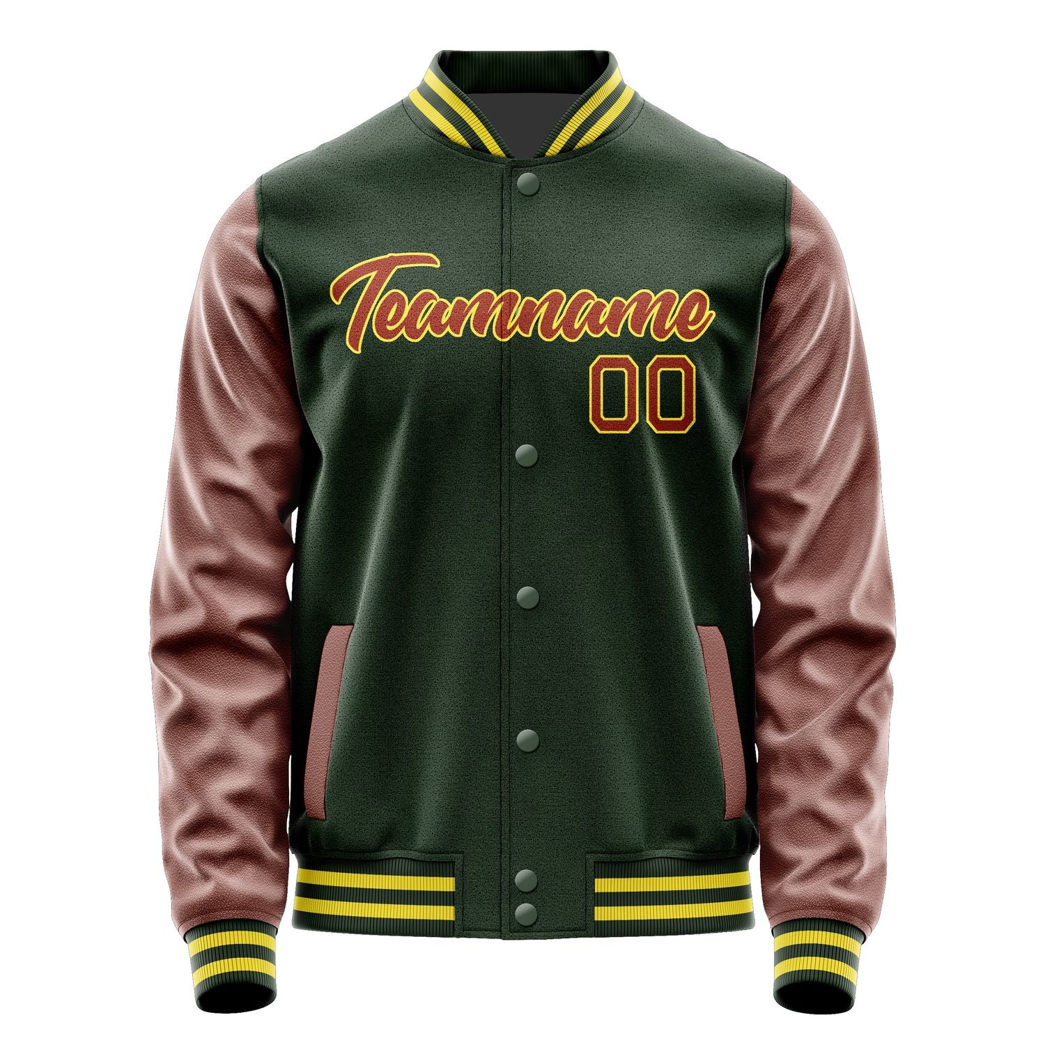 Maßgeschneidertes Tannengrün Korallenrot Jacke JA0606160626B22616