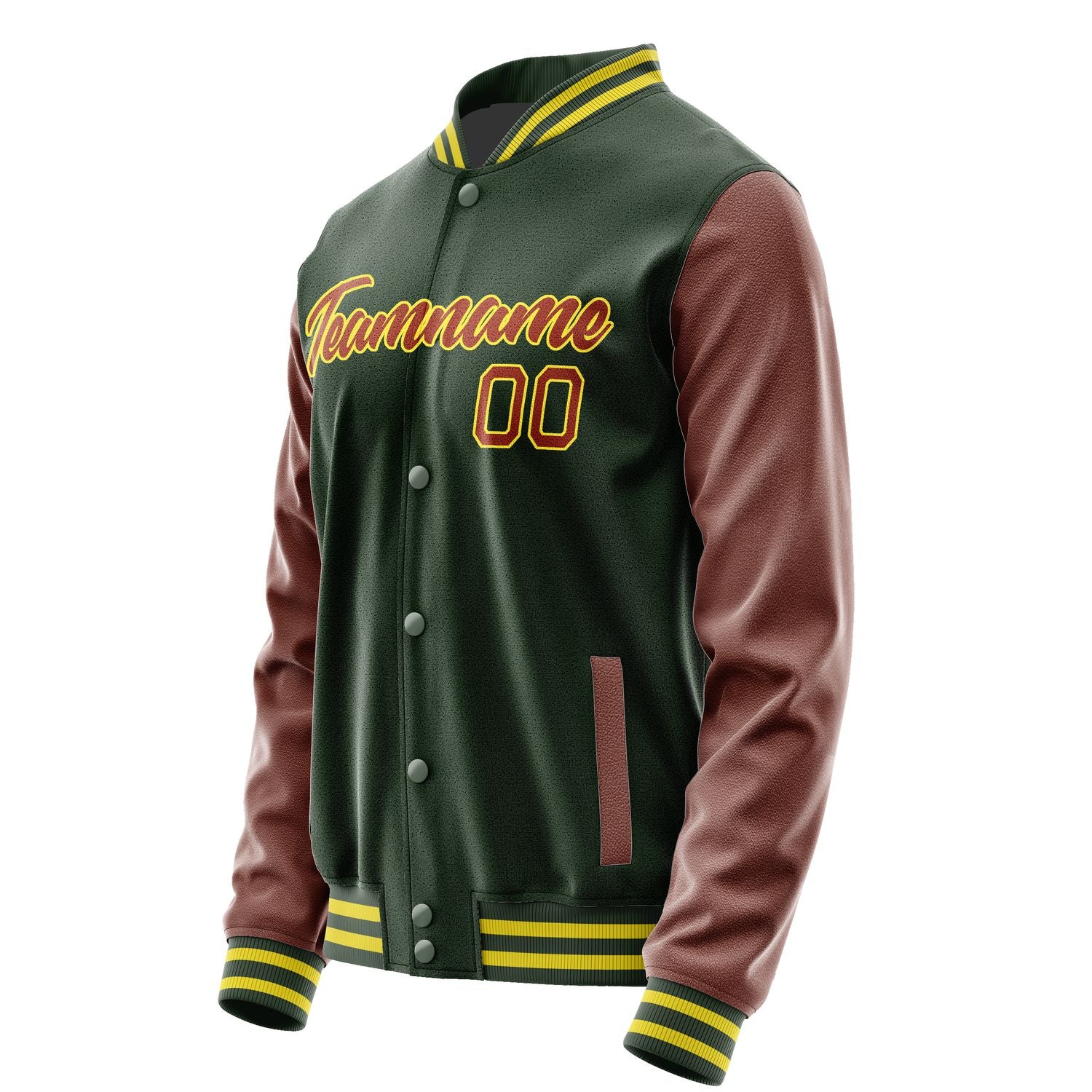 Maßgeschneidertes Tannengrün Korallenrot Jacke JA0606160626B22616