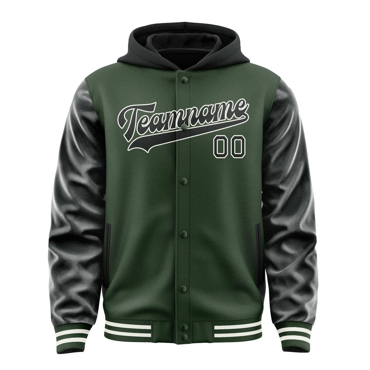 Maßgeschneidertes Tannengrün Schwarz Jacke