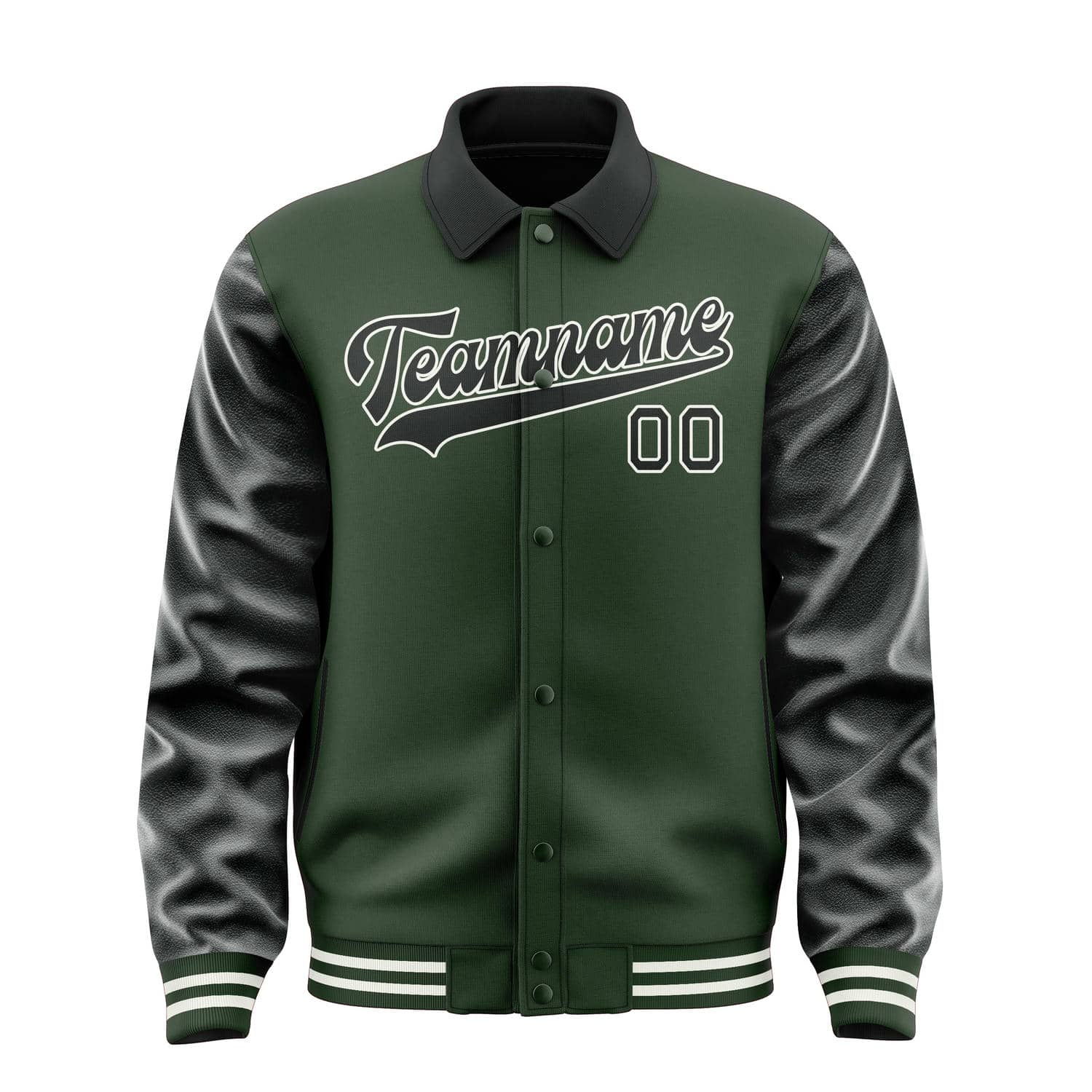 Maßgeschneidertes Tannengrün Schwarz Jacke
