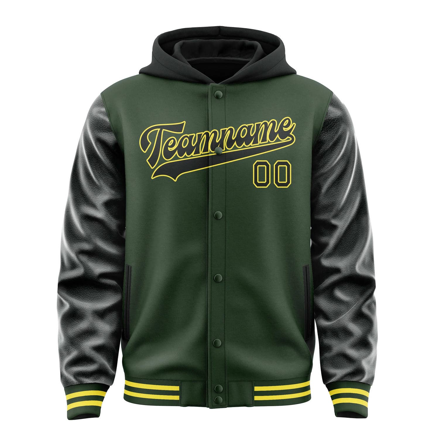 Maßgeschneidertes Tannengrün Schwarz Jacke