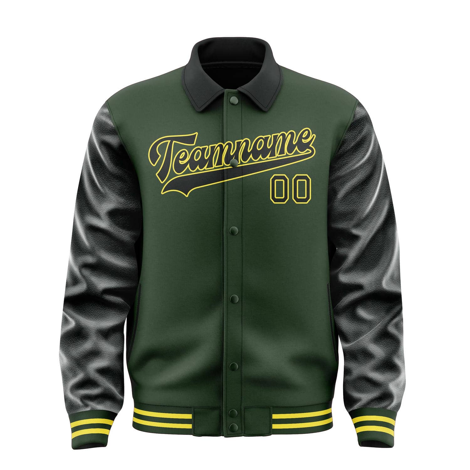 Maßgeschneidertes Tannengrün Schwarz Jacke
