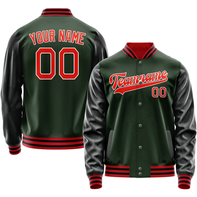 Maßgeschneidertes Grün Orange Collegejacke JA02240617JG201
