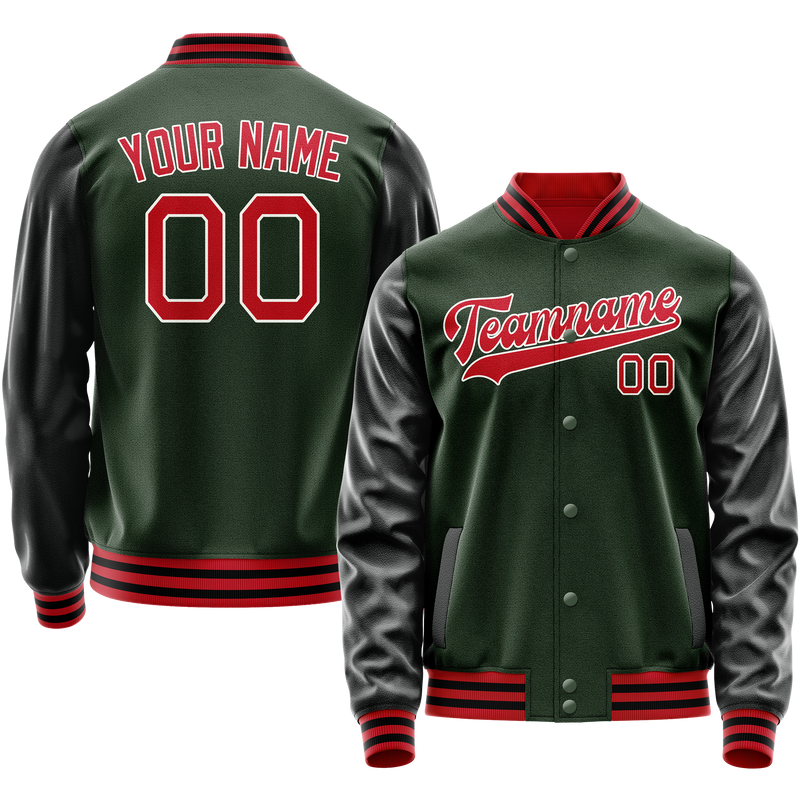 Maßgeschneidertes Grün Orange Collegejacke JA02240617JG203