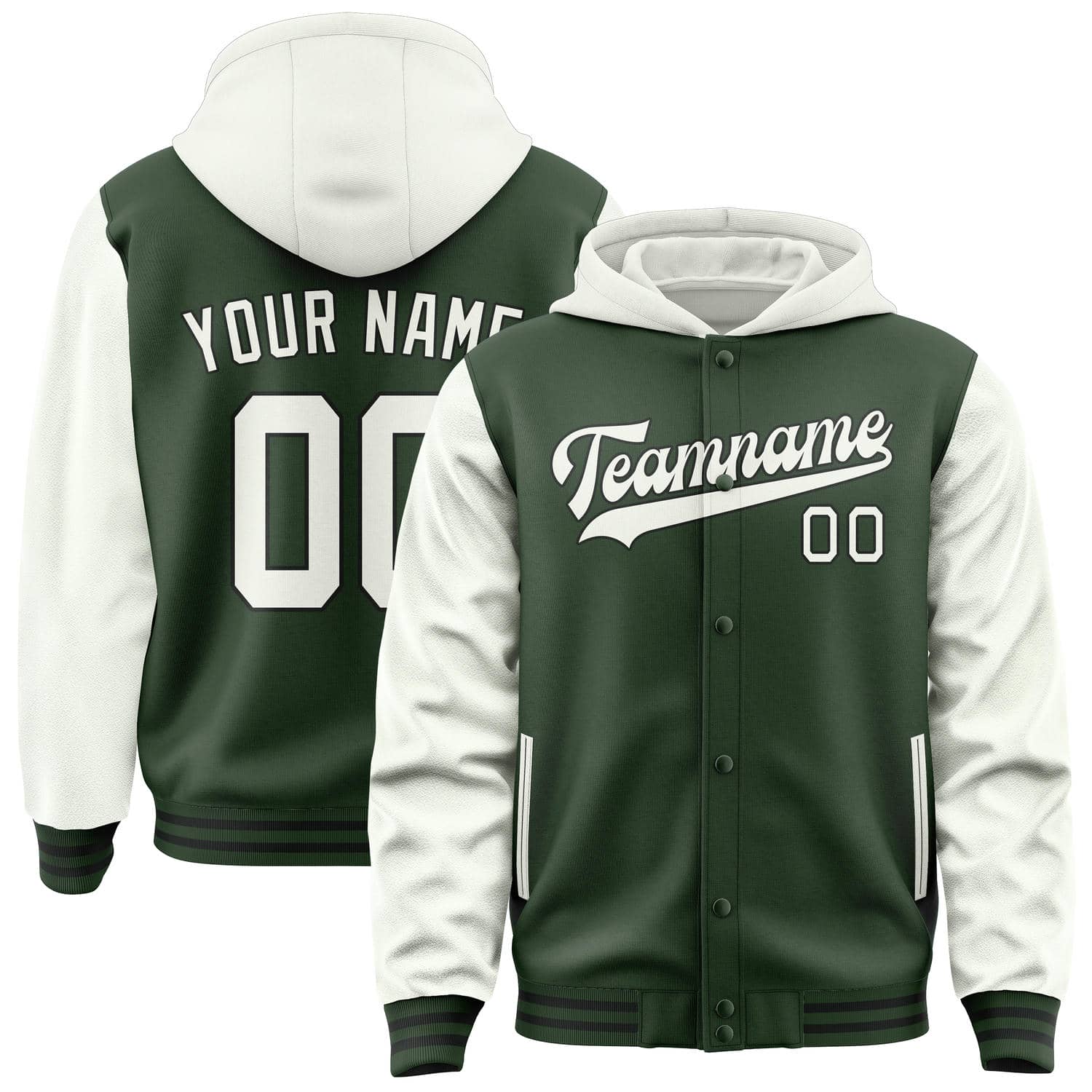 Maßgeschneidertes Tannengrün Weiß Jacke JA060618061717181817