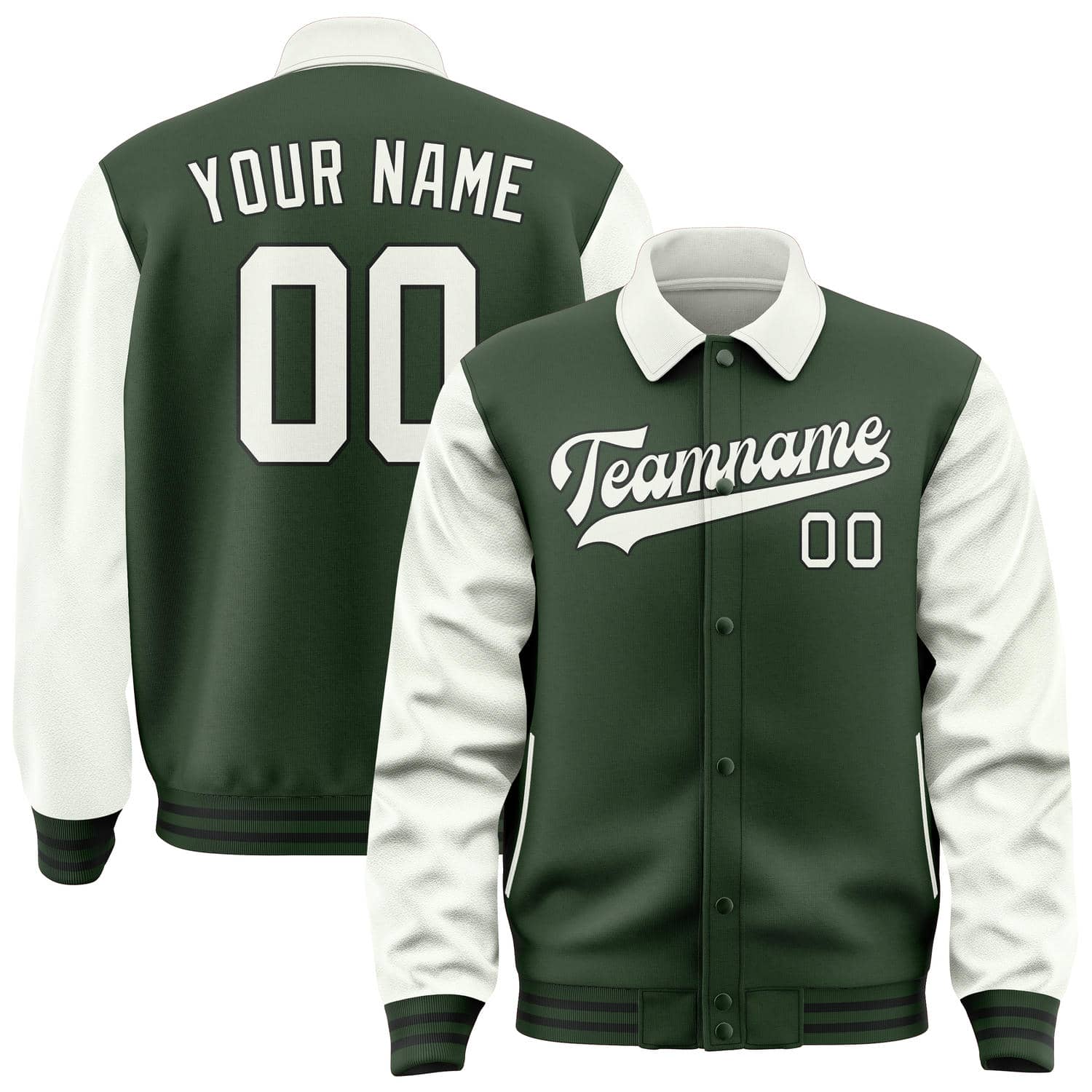 Maßgeschneidertes Tannengrün Weiß Jacke JA060618061717181817