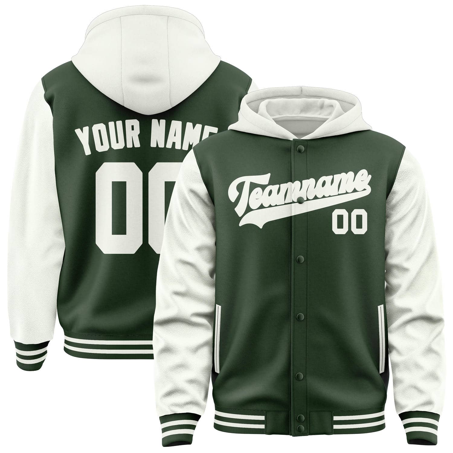 Maßgeschneidertes Tannengrün Weiß Jacke JA060618061818181818