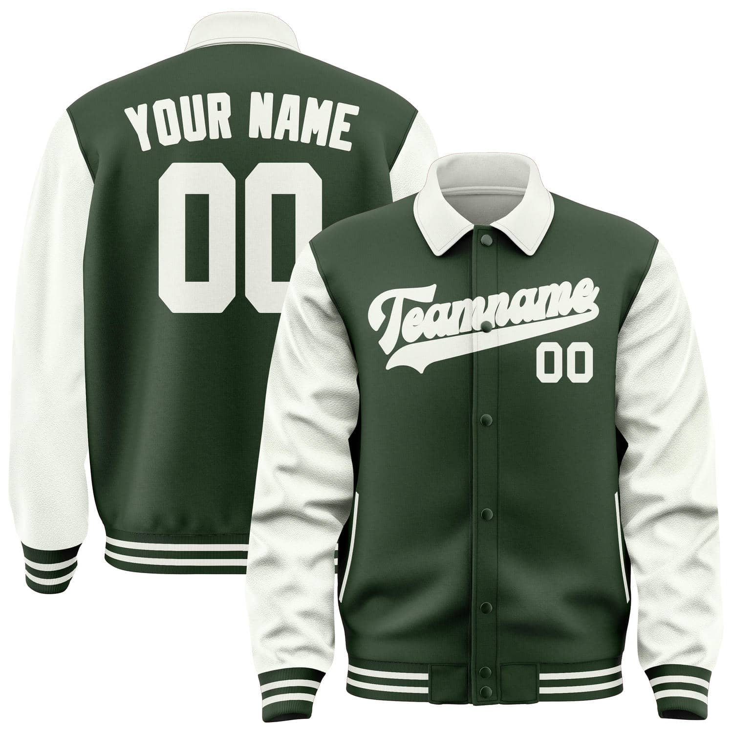 Maßgeschneidertes Tannengrün Weiß Jacke JA060618061818181818