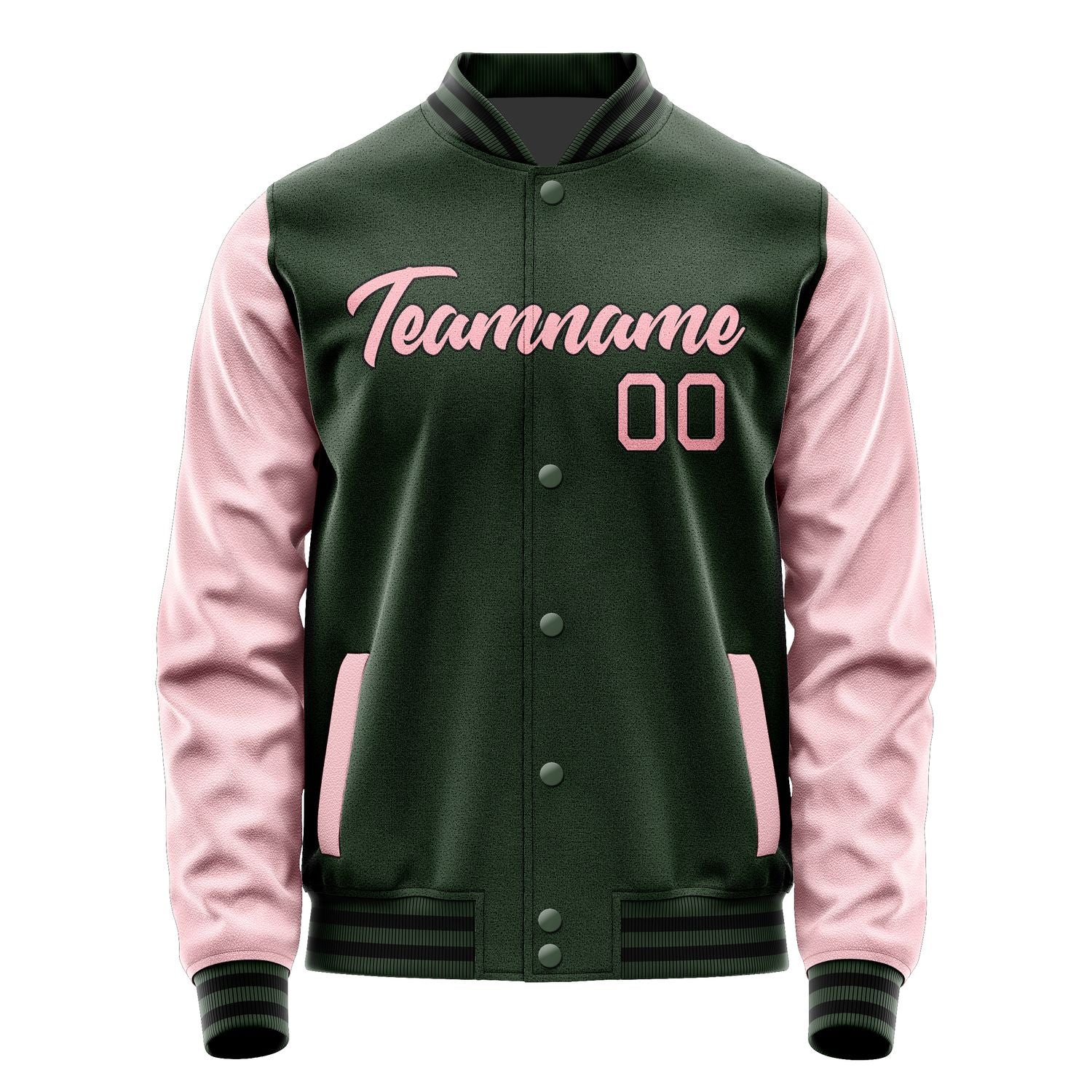 Maßgeschneidertes Tannengrün Rosa Jacke JA0606210617B21721