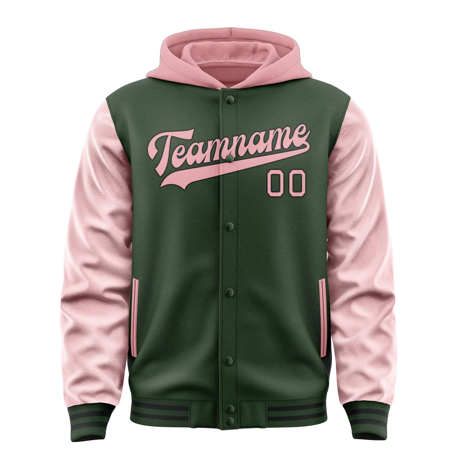 Maßgeschneidertes Tannengrün Rosa Jacke
