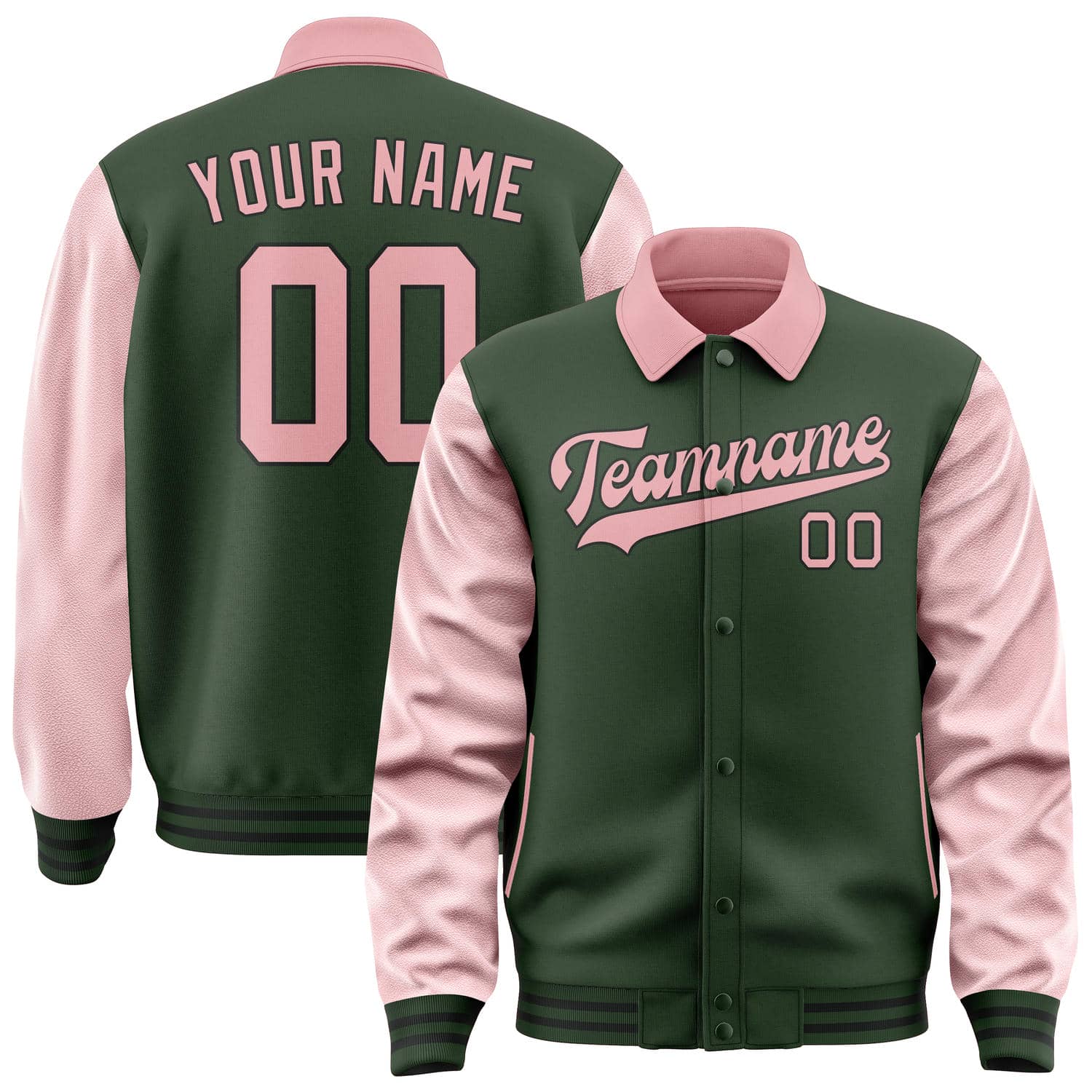 Maßgeschneidertes Tannengrün Rosa Jacke JA060621061717212117