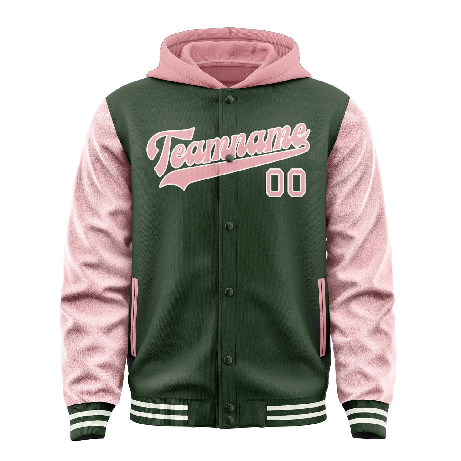 Maßgeschneidertes Tannengrün Rosa Jacke