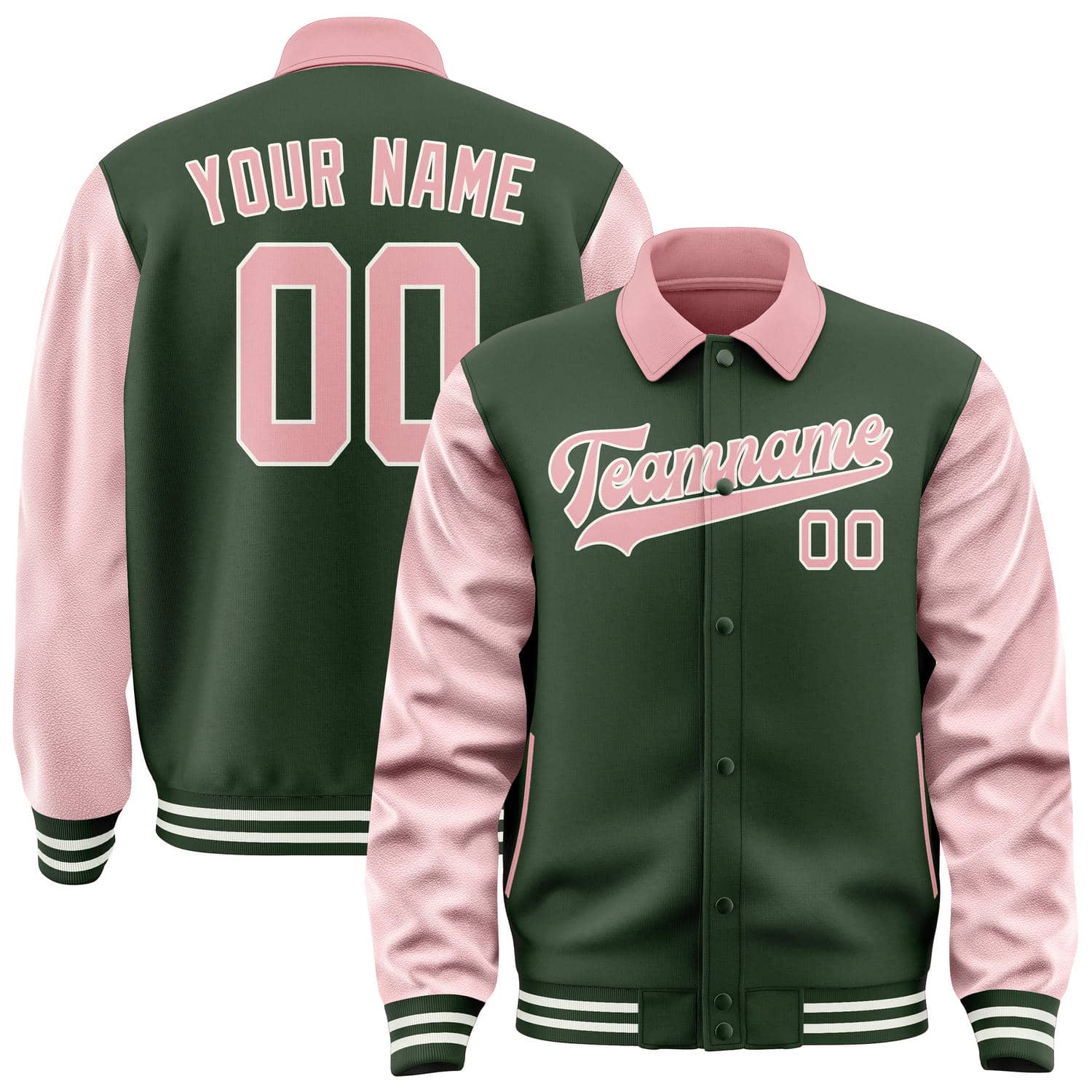 Maßgeschneidertes Tannengrün Rosa Jacke JA060621061818212118