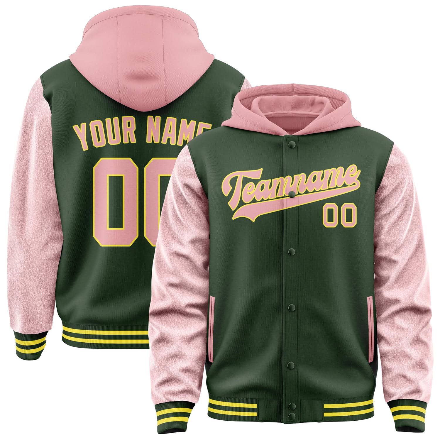 Maßgeschneidertes Tannengrün Rosa Jacke JA060621062617212117