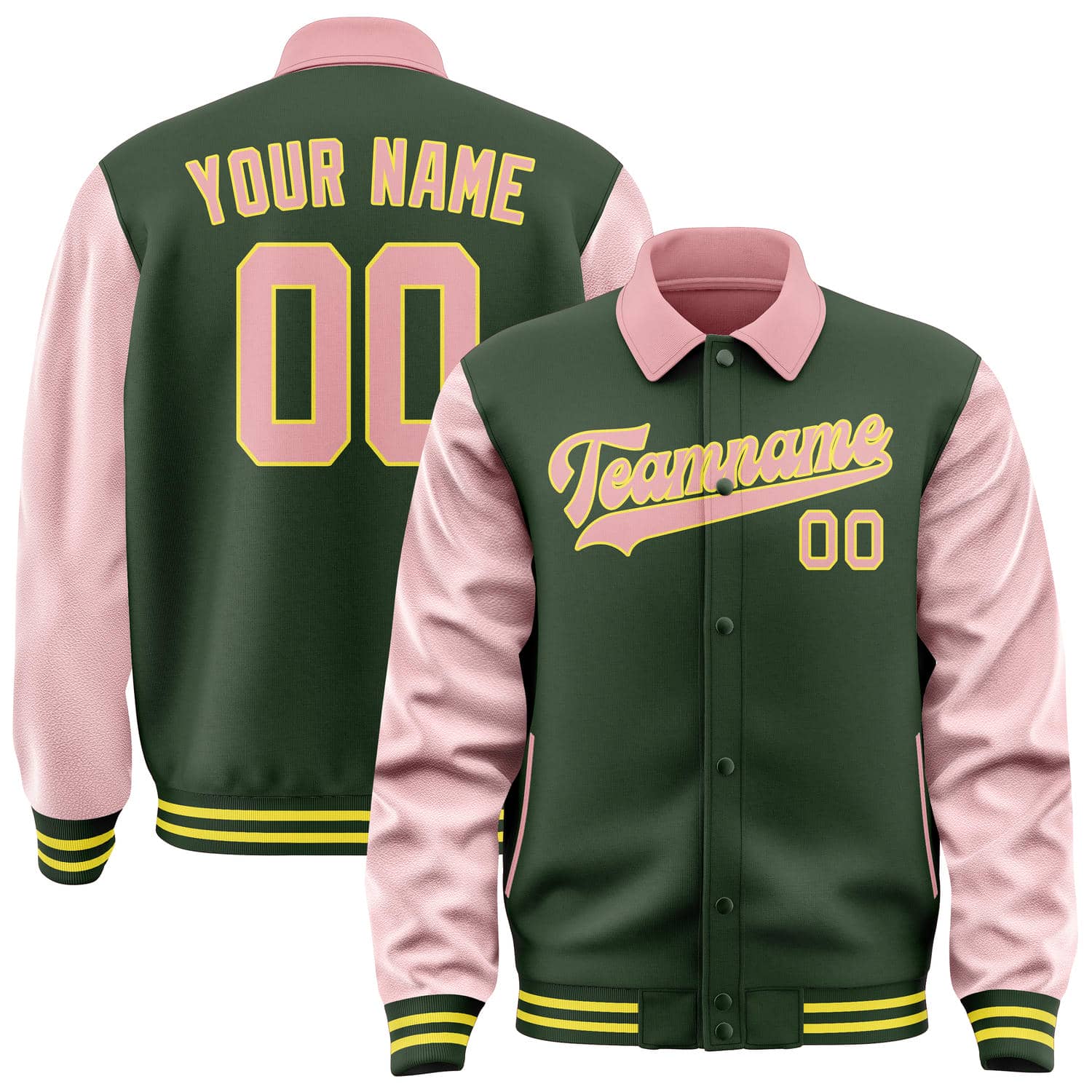 Maßgeschneidertes Tannengrün Rosa Jacke JA060621062617212117