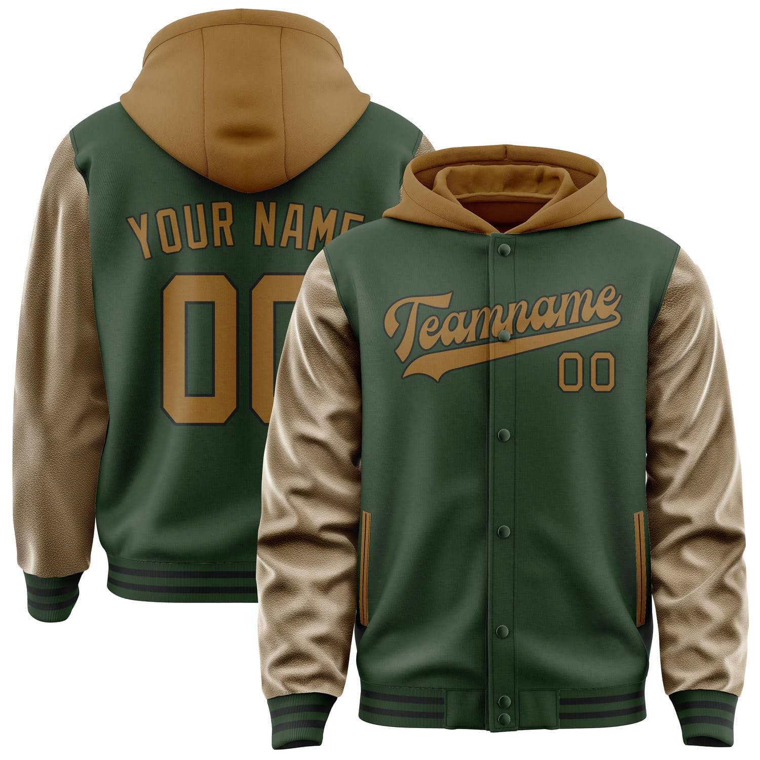 Maßgeschneidertes Tannengrün Khaki Jacke JA060622061717222217