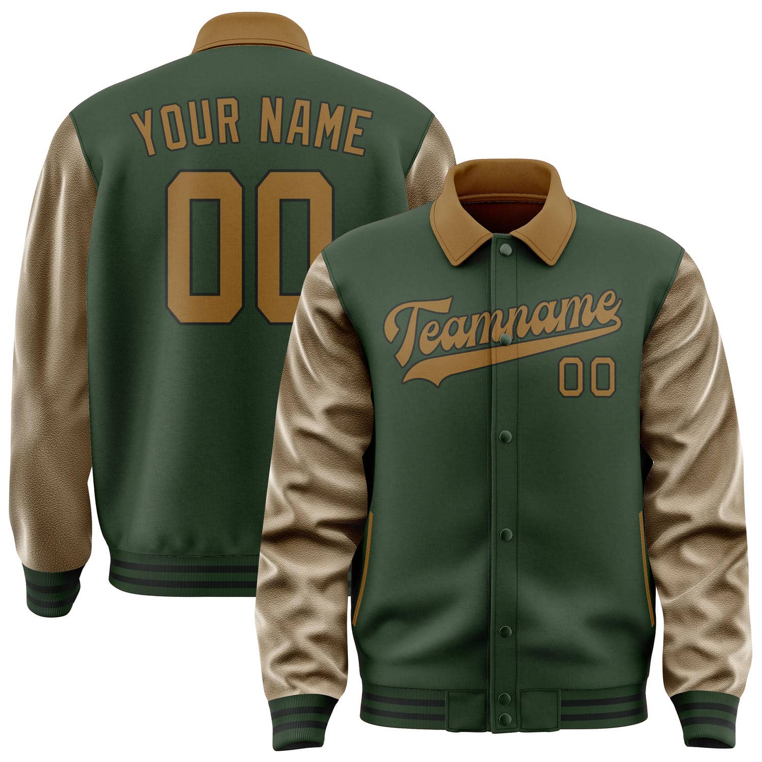 Maßgeschneidertes Tannengrün Khaki Jacke JA060622061717222217