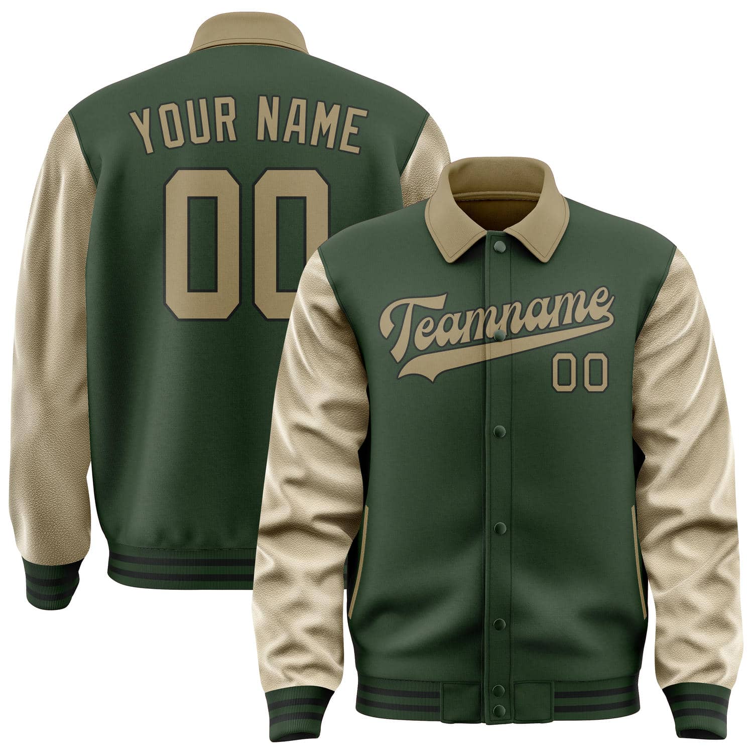Maßgeschneidertes Tannengrün Hellkhaki Jacke JA060625061717252517