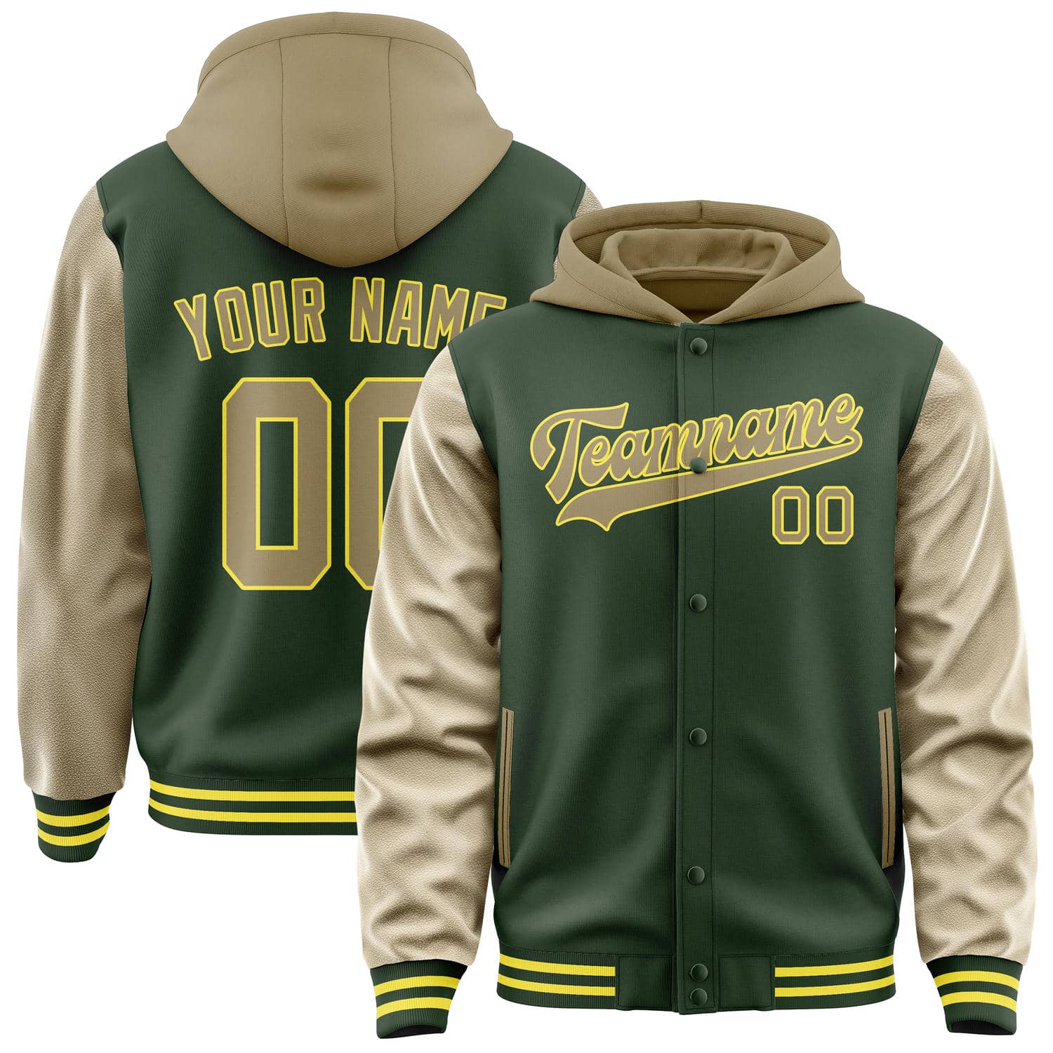 Maßgeschneidertes Tannengrün Hellkhaki Jacke JA060625062617252517