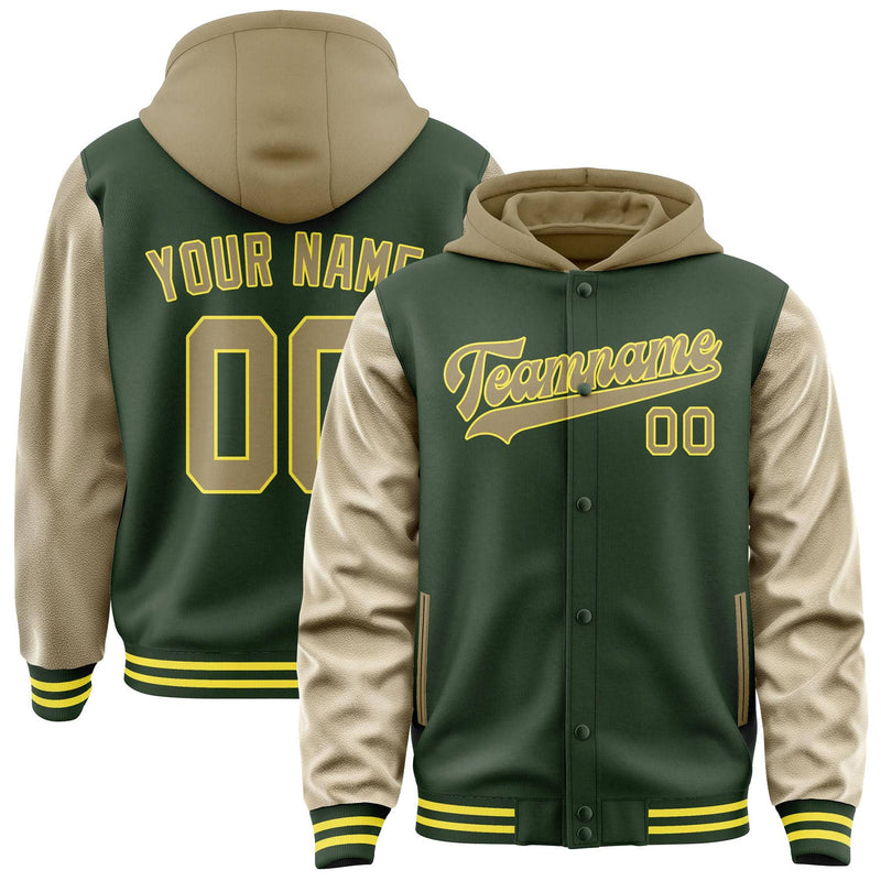 Maßgeschneidertes Tannengrün Hellkhaki Jacke JA060625062617252517