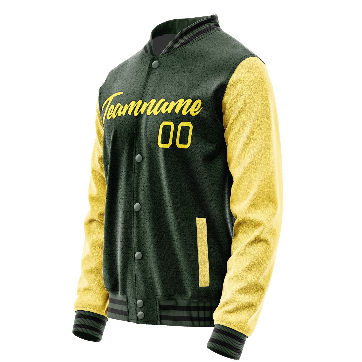 Maßgeschneidertes Tannengrün Blassgelb Jacke JA0606260617B21726