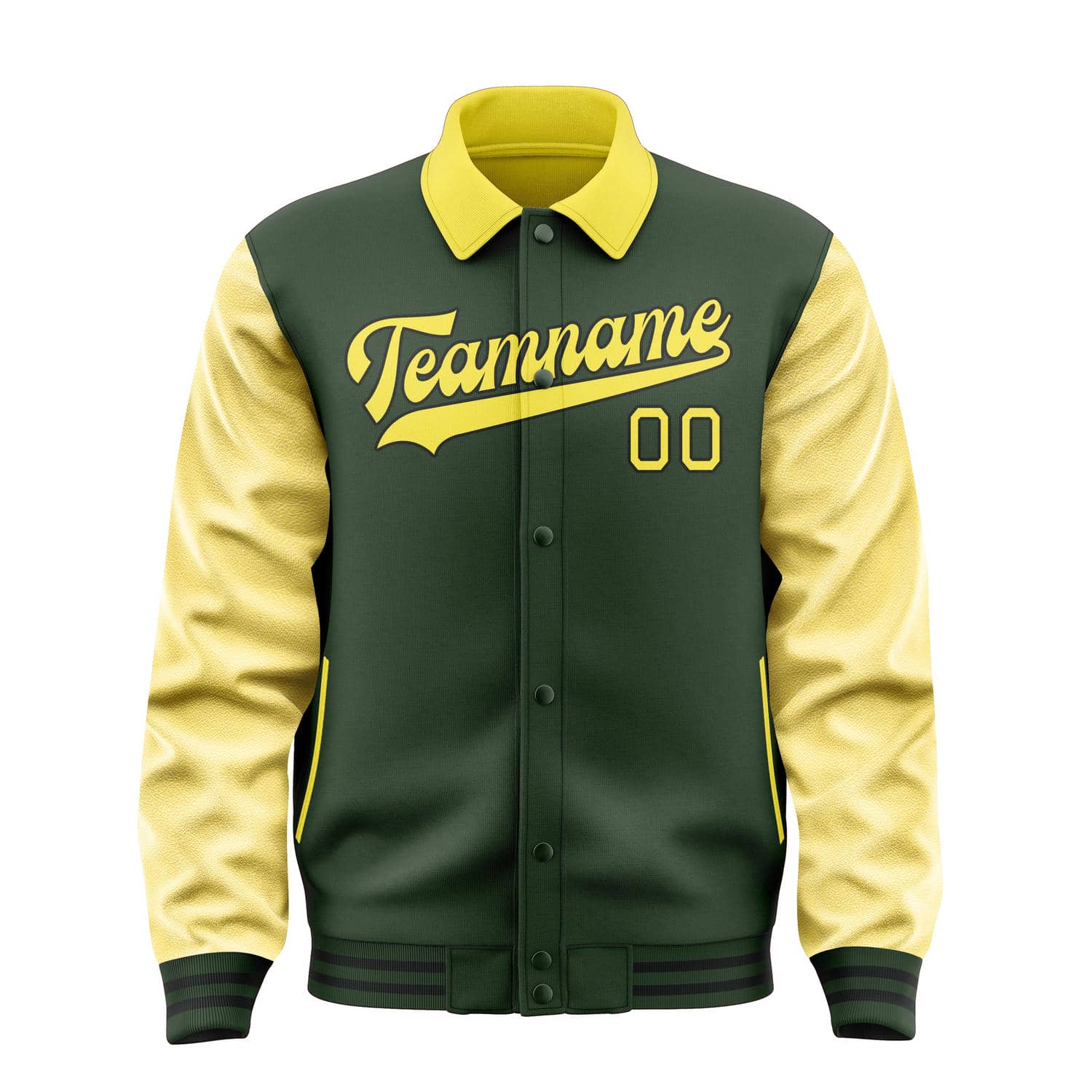 Maßgeschneidertes Tannengrün Blassgelb Jacke