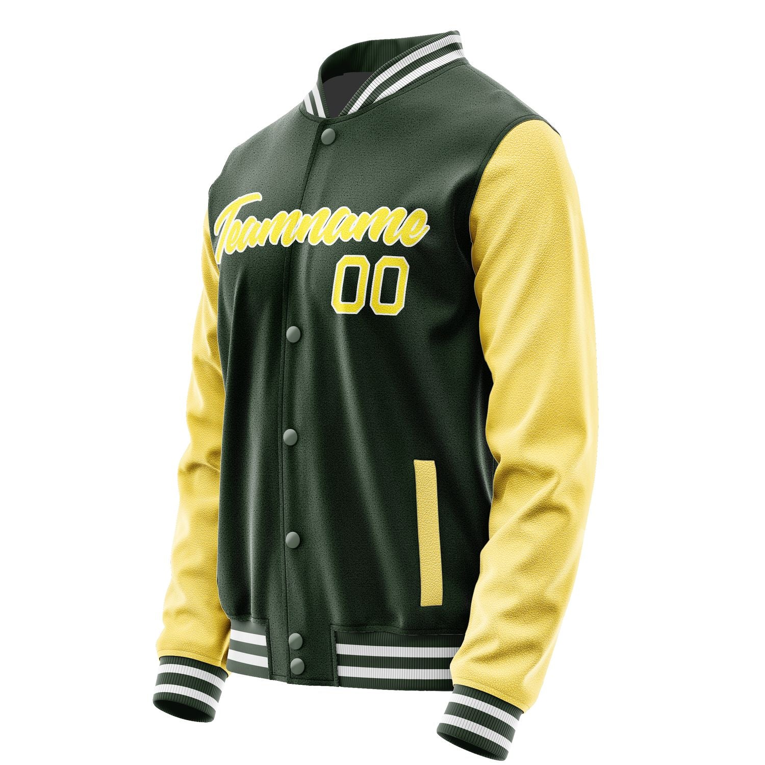 Maßgeschneidertes Tannengrün Blassgelb Jacke JA0606260618B21826