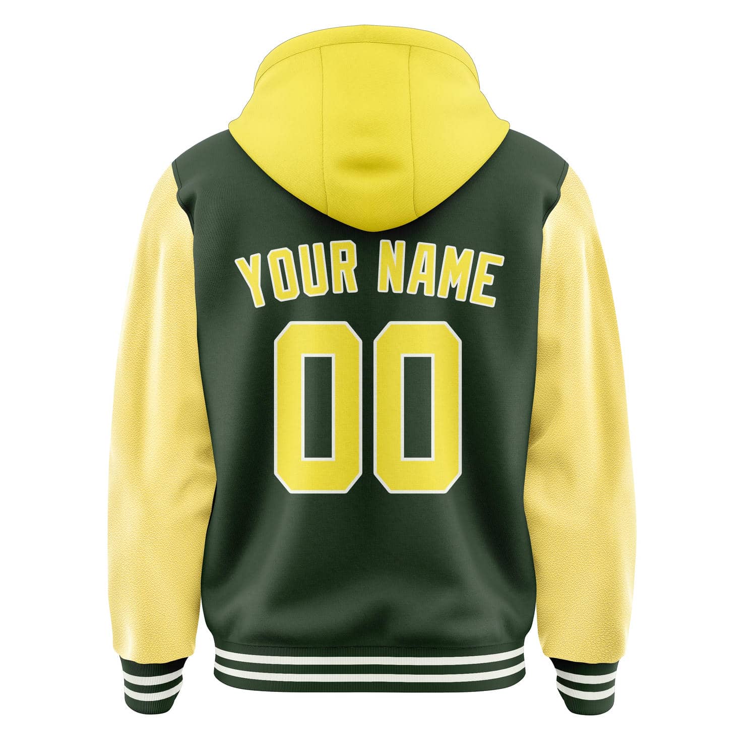 Maßgeschneidertes Tannengrün Blassgelb Jacke