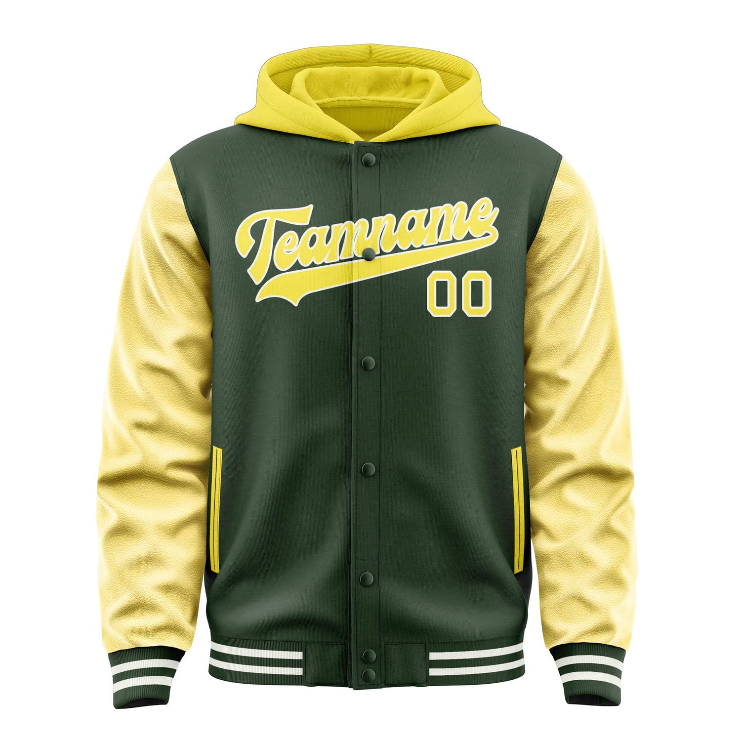 Maßgeschneidertes Tannengrün Blassgelb Jacke
