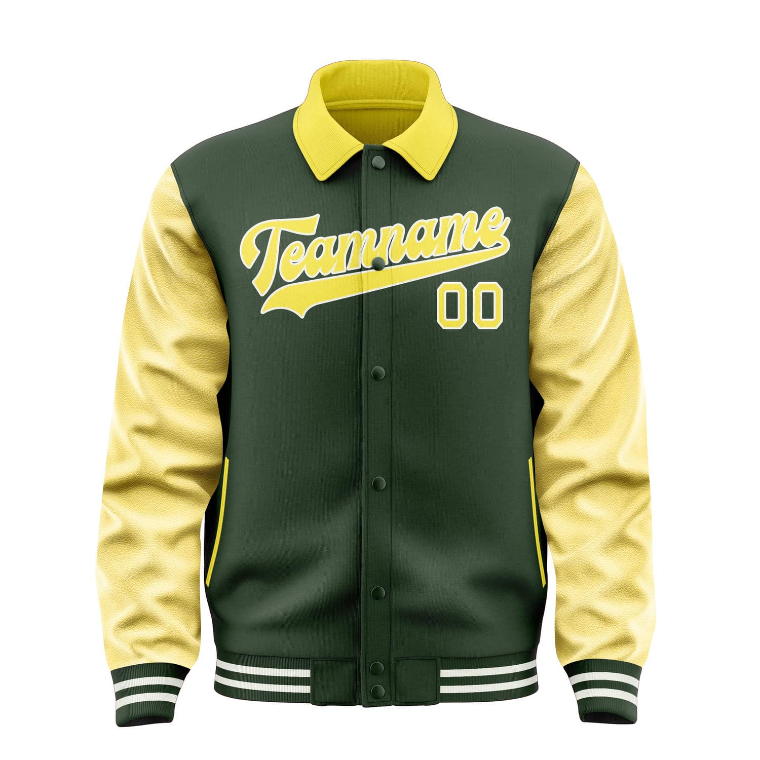 Maßgeschneidertes Tannengrün Blassgelb Jacke