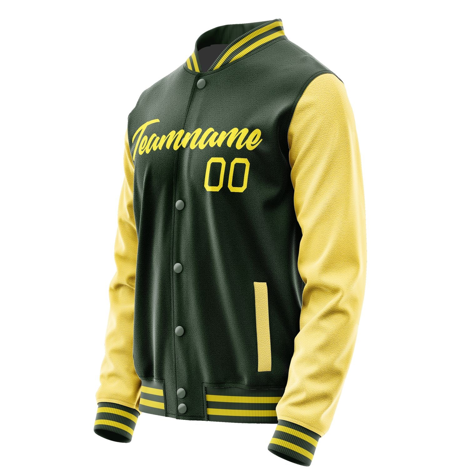 Maßgeschneidertes Tannengrün Blassgelb Jacke JA0606260626B22626
