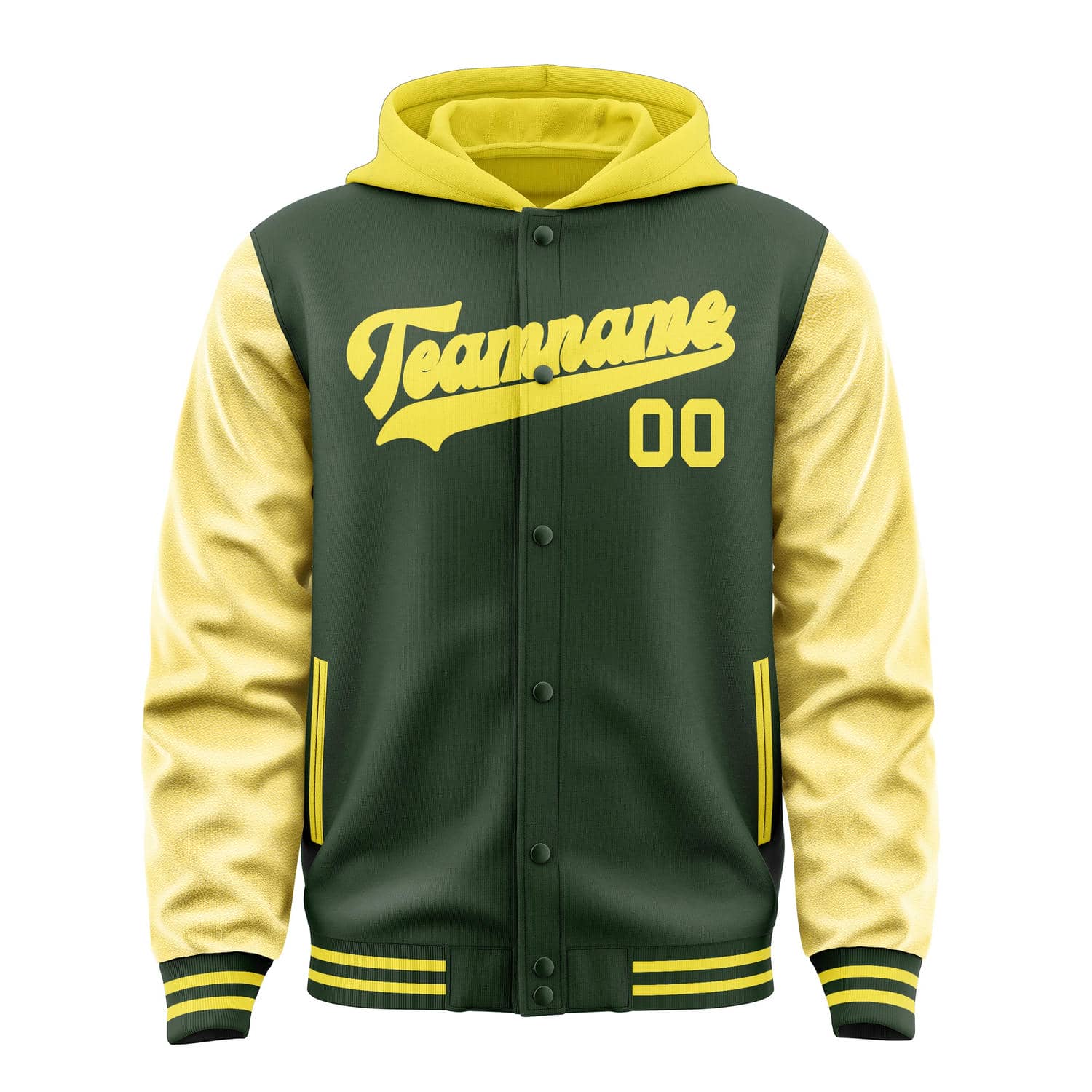 Maßgeschneidertes Tannengrün Blassgelb Jacke