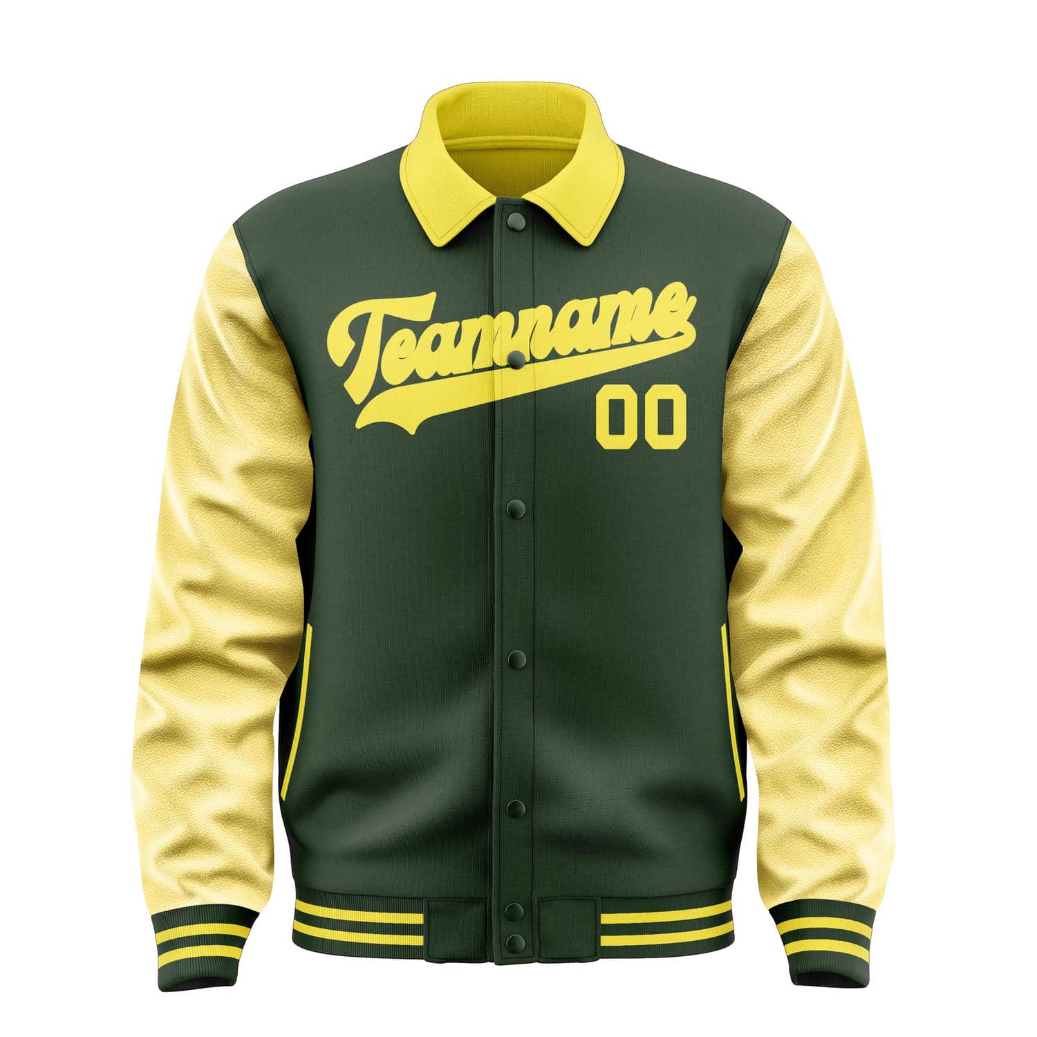 Maßgeschneidertes Tannengrün Blassgelb Jacke