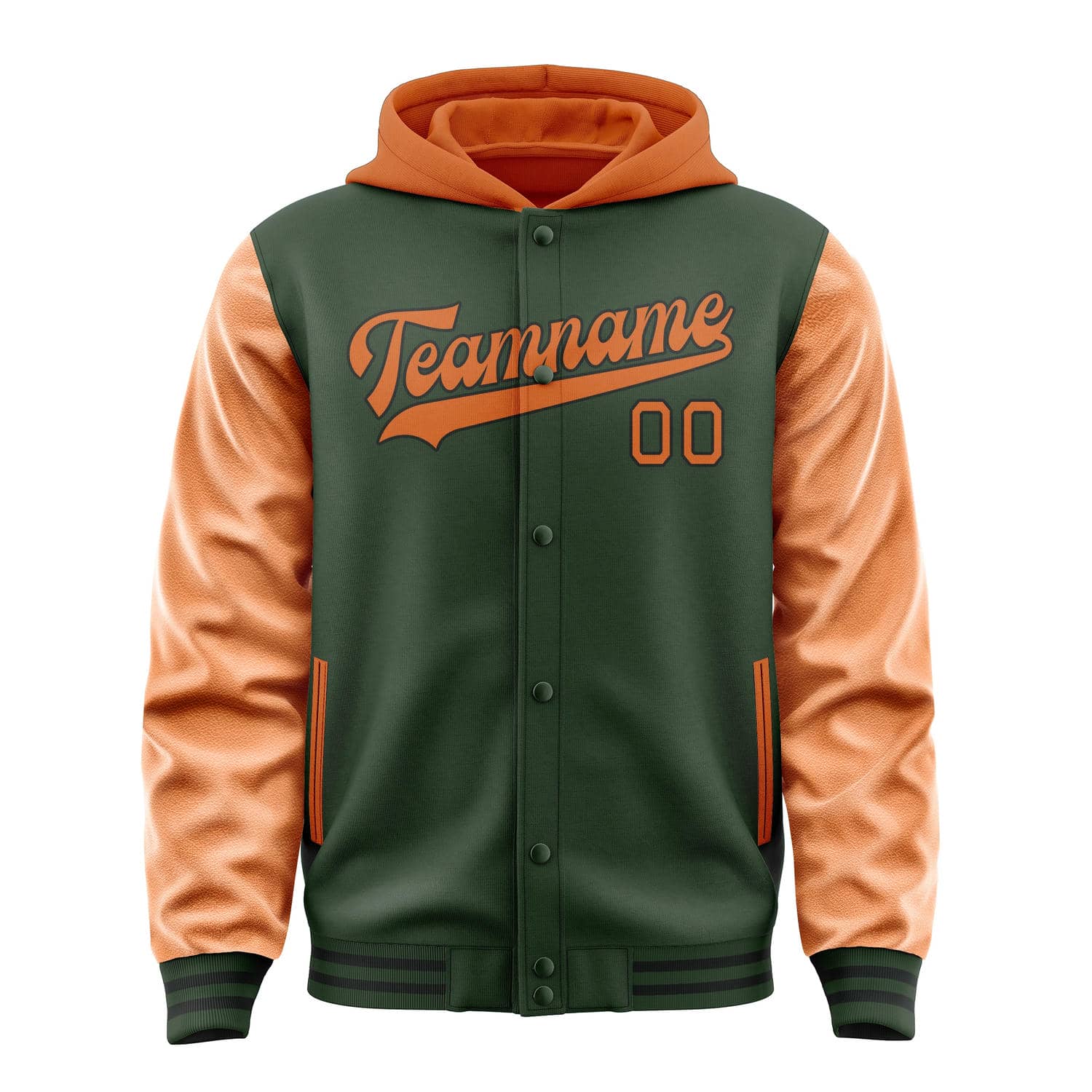 Maßgeschneidertes Tannengrün Orange Jacke