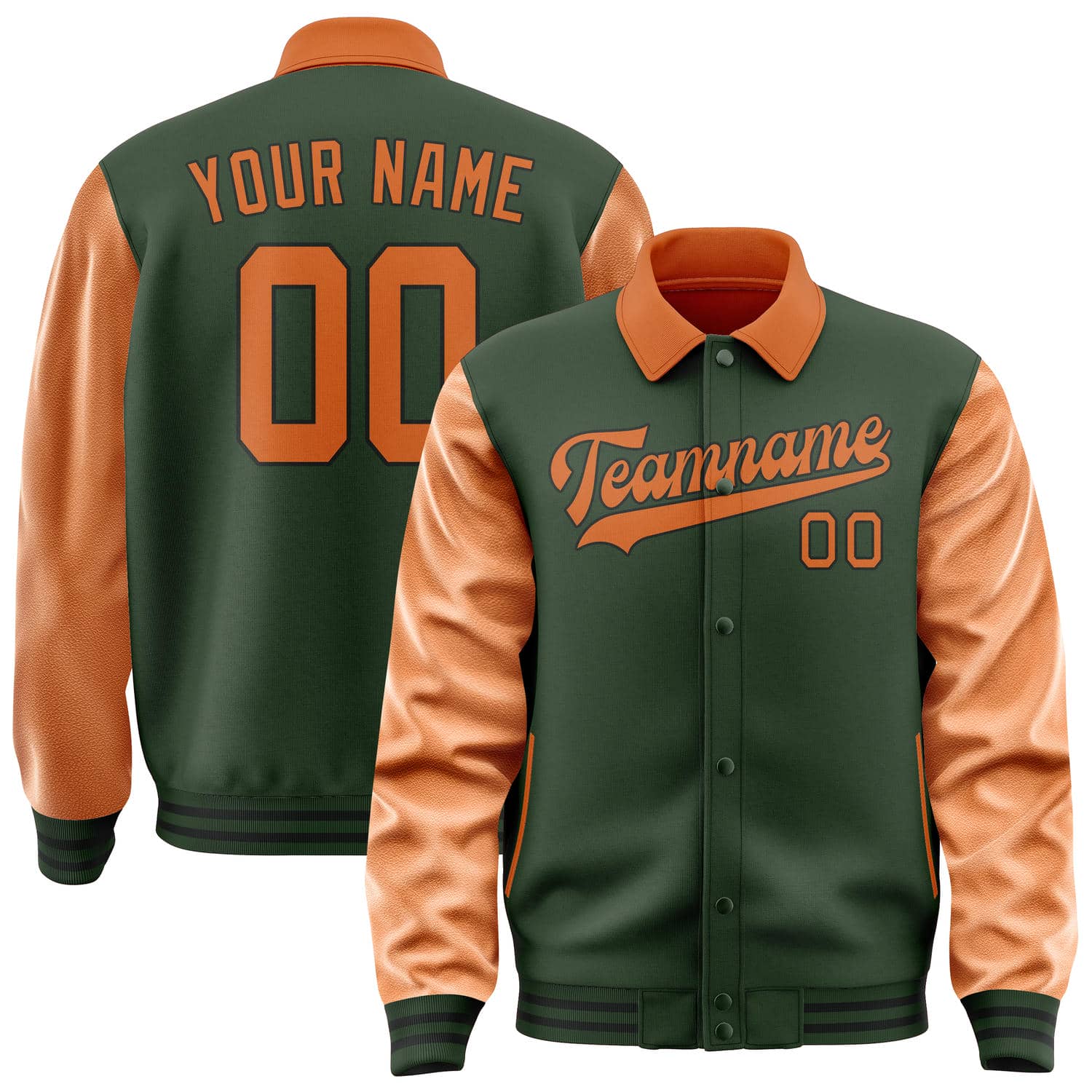Maßgeschneidertes Tannengrün Orange Jacke JA060628061717282817