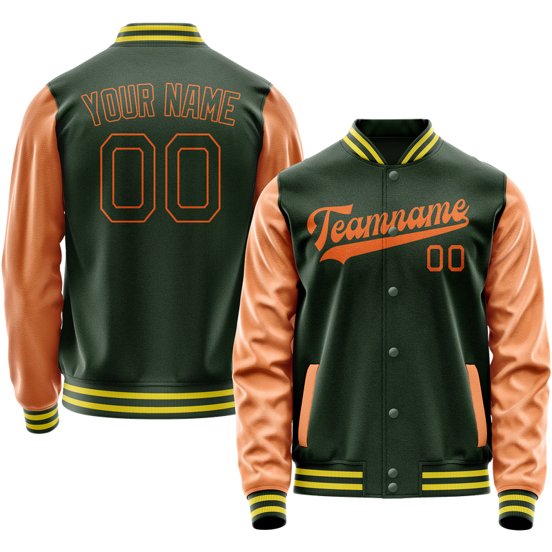 Maßgeschneidertes Grün Orange Collegejacke JA02240617JG182