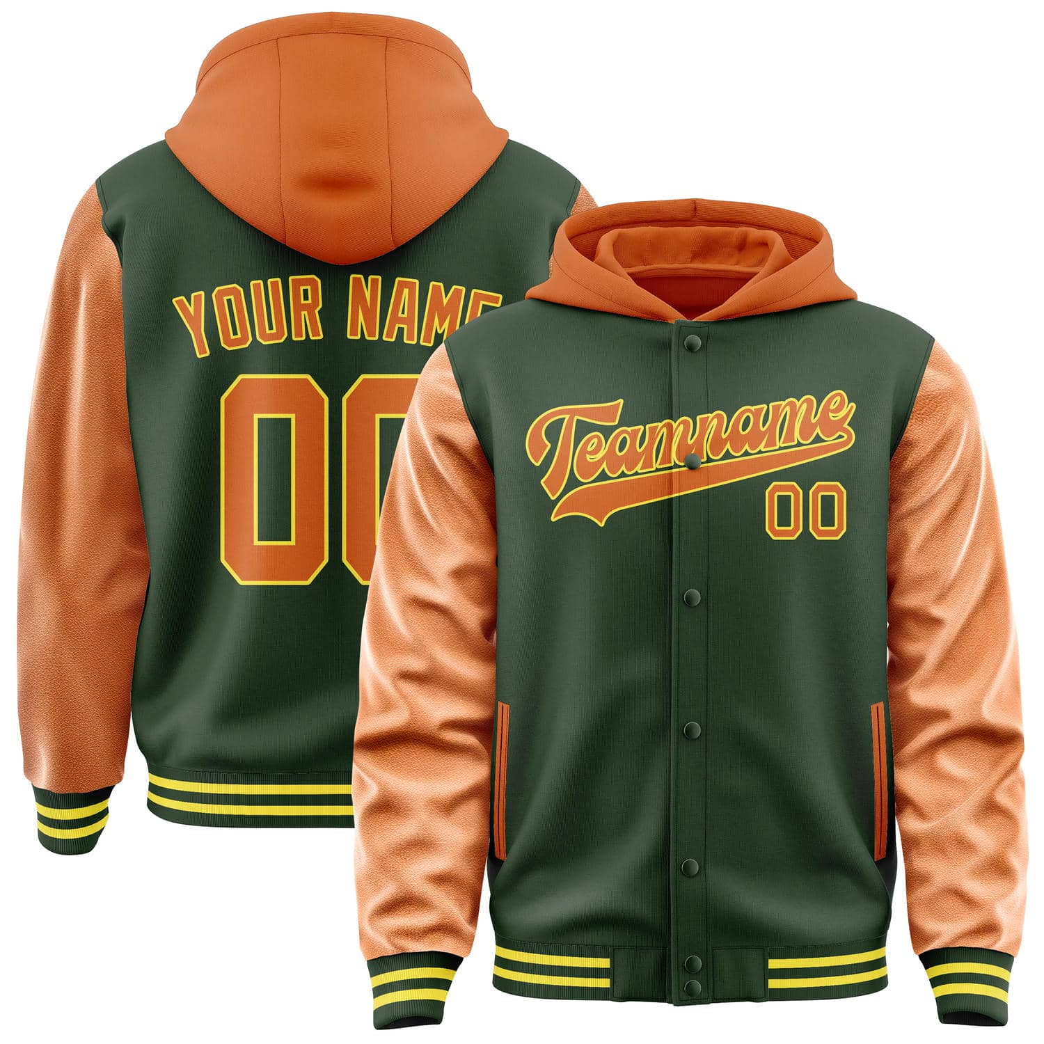 Maßgeschneidertes Tannengrün Orange Jacke