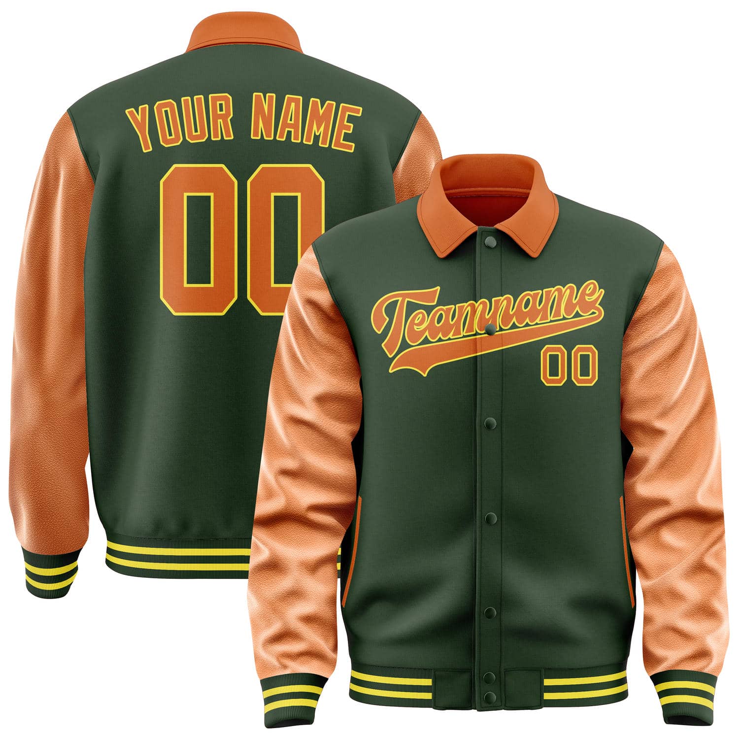 Maßgeschneidertes Tannengrün Orange Jacke JA060628062617282817