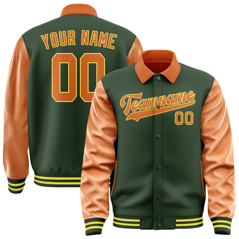 Maßgeschneidertes Tannengrün Orange Jacke JA060628062617282817