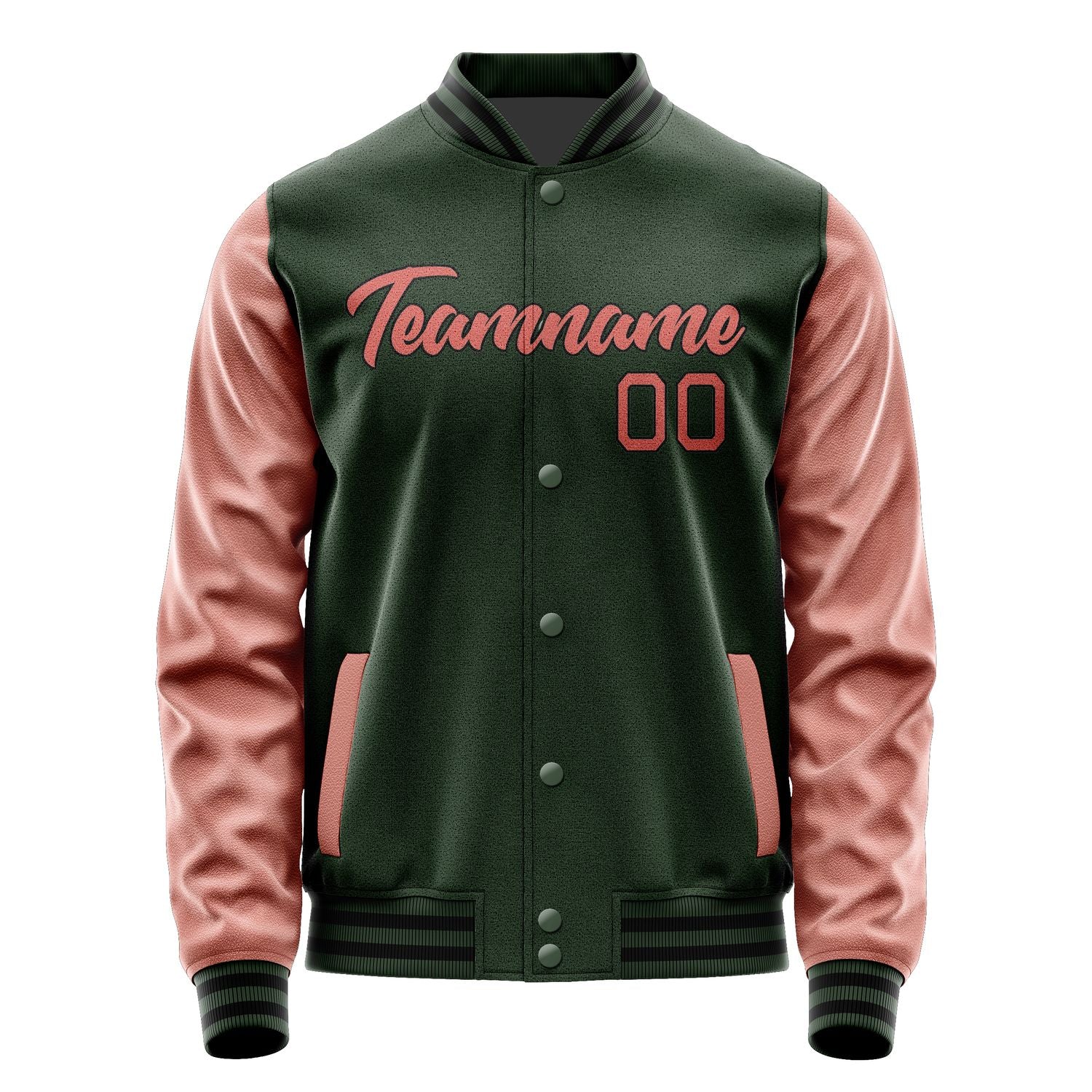 Maßgeschneidertes Tannengrün Kupferrose Jacke JA0606290617B21729